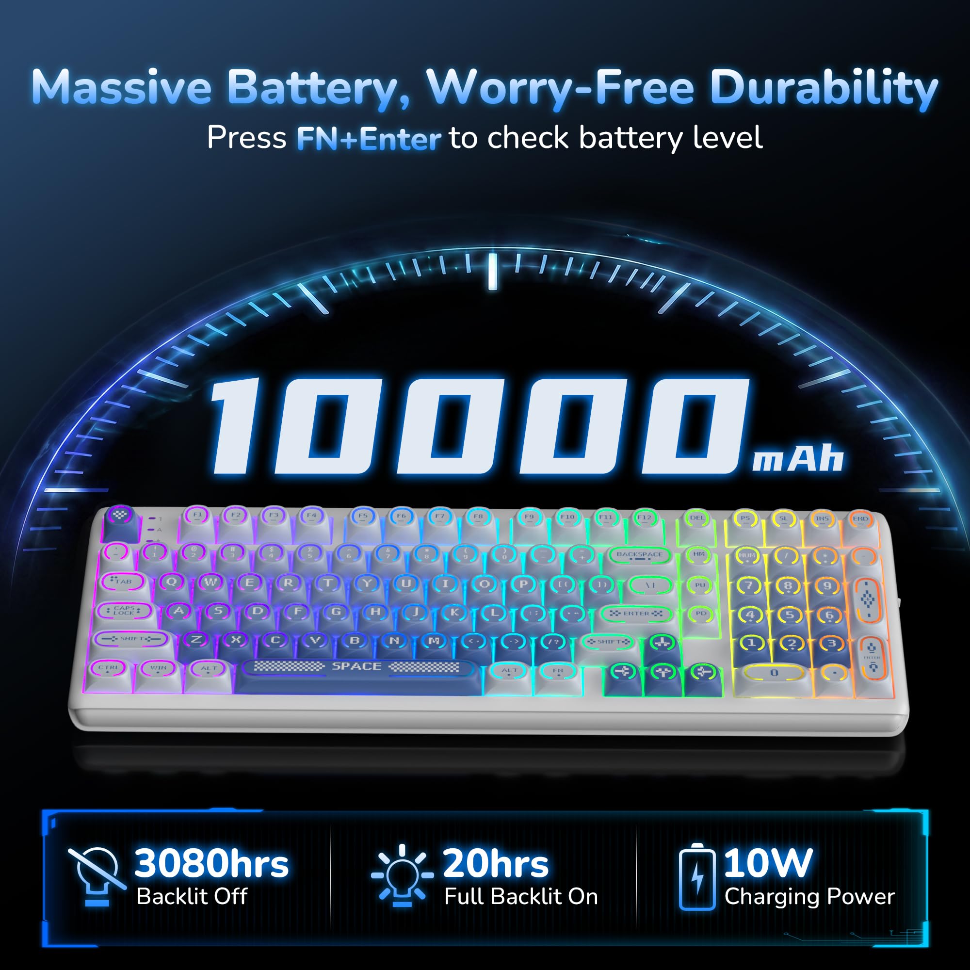 RK ROYAL KLUDGE R99 Teclado mecánico inalámbrico 8K interruptores,QWERTY