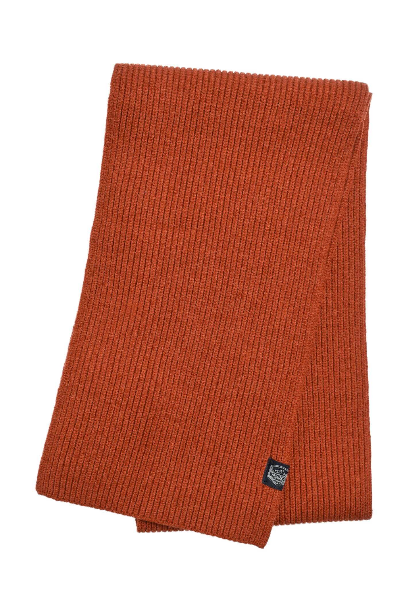 Weird Fish Men's Rust Leaves Stornoway Ribbed Scarf Size One