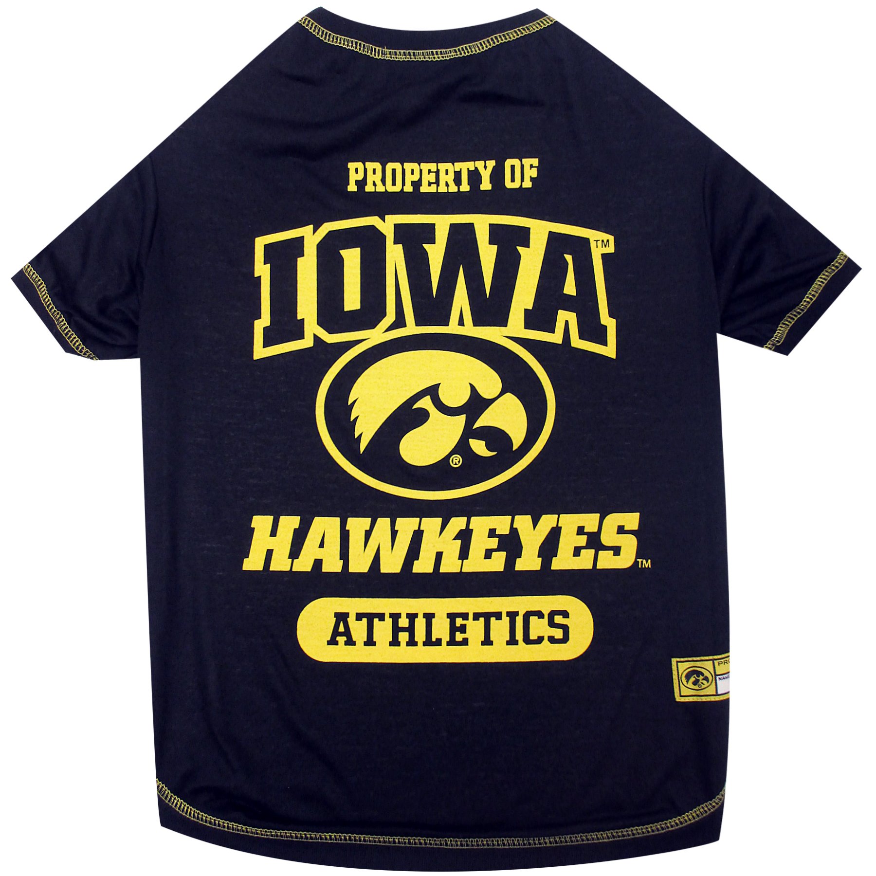Pets First Collegiate IOWA HAWKEYES Dog T-Shirt, X-Small. - Licensed Shirt for Pets Team Colored with Team Logos.- Premium Stretchable Materials for
