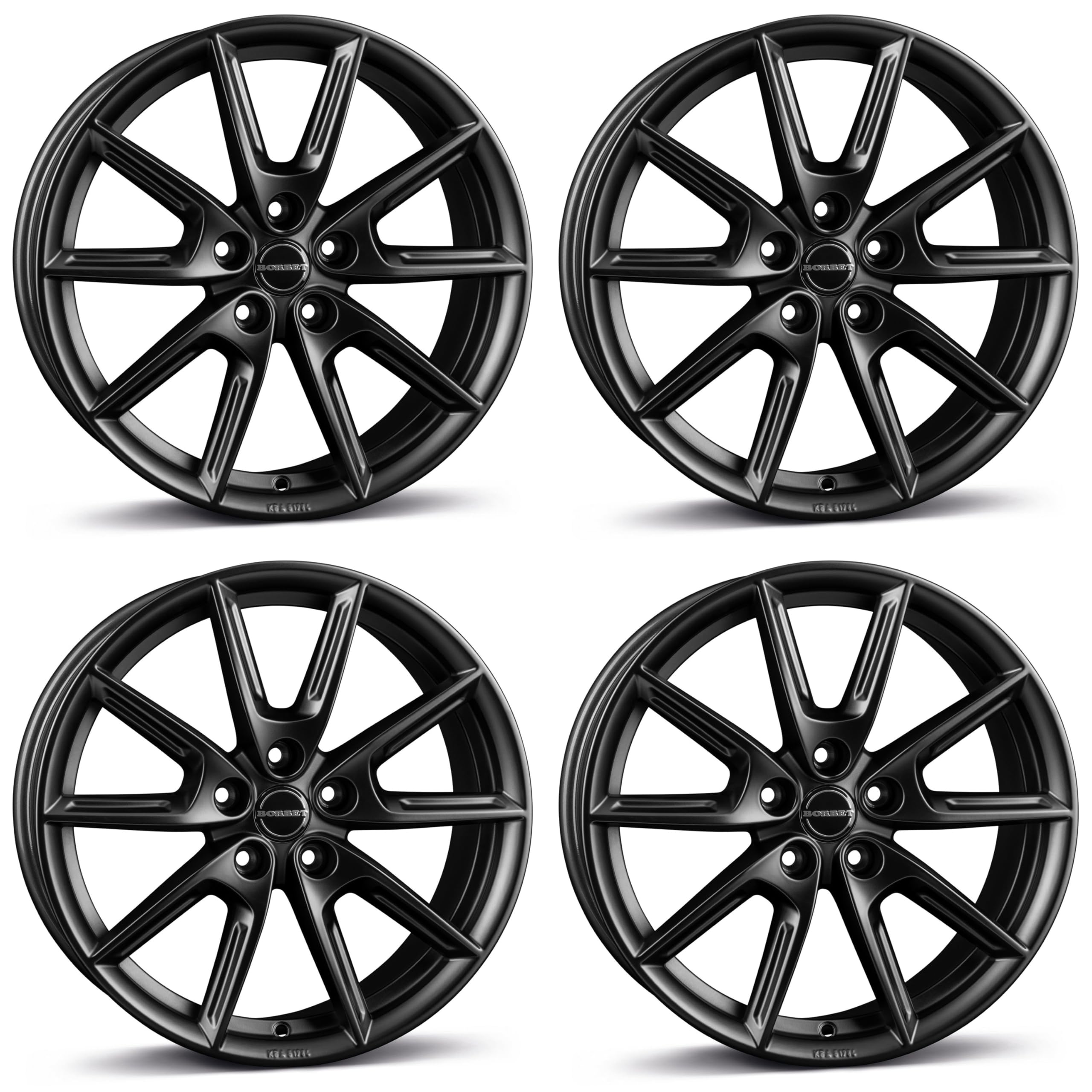 4x Borbet Felgen LX19 8.0x19 ET45 5x108 black matt kompatibel mit Opel Astra Grandland
