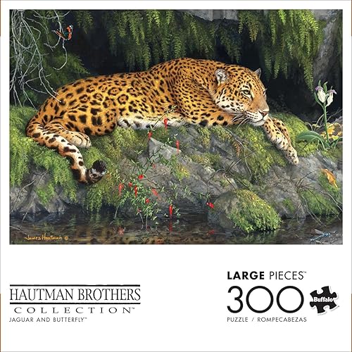 Miniatura 2 de Buffalo Games - Hautman Brothers - Jaguar y mariposa - Rompecabezas de 300 piezas grandes para adultos rompecabezas desafiante perfecto para noches