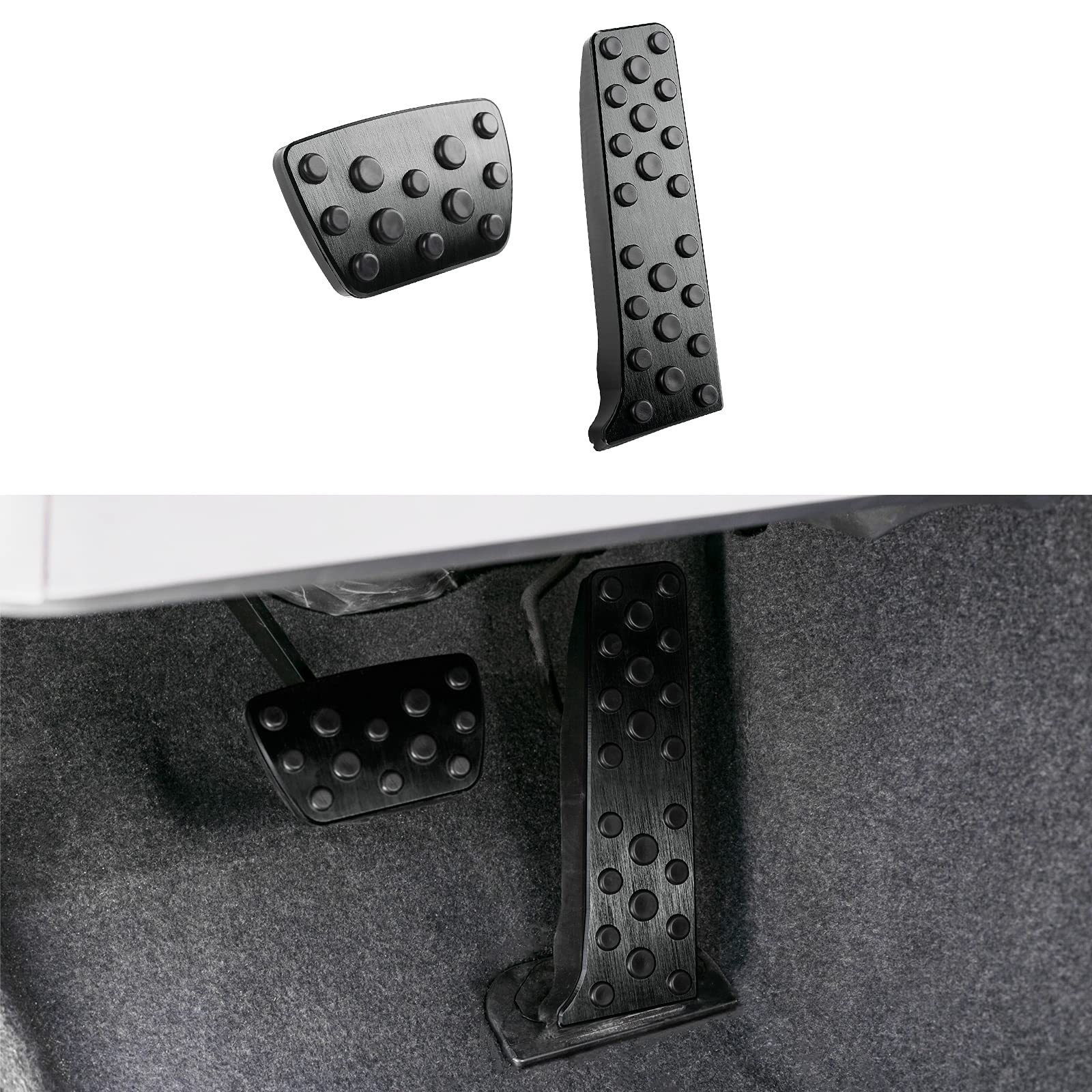 CKE for Toyota Camry 2018-2023, RAV4/ Avalon 2019-2022, Highlander 2020-2022, Sienna/Venza 2021-2022, for Lexus ES/LS 2018-2022 Anti-Slip Foot Pedal Cover Brake and Gas Pedal Pad - Black