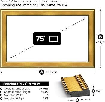  deco frame♡ Deco TV Frames - Antique Gold Smart Frame Compatible Only with