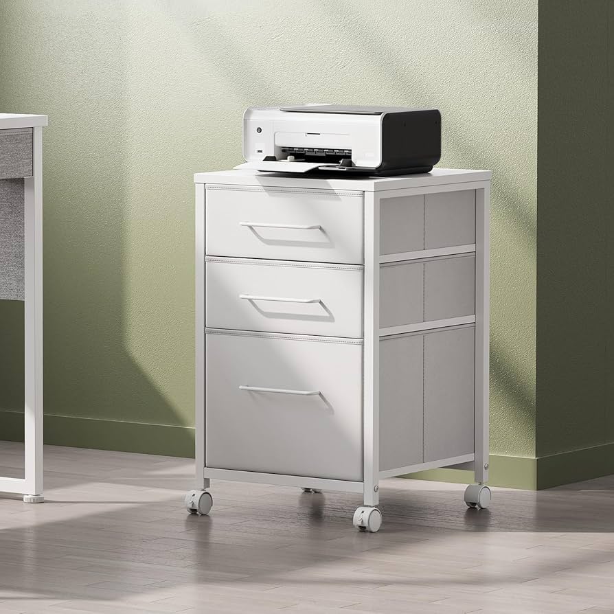 デスクワゴン 布製 ぬくもりのあるデザイン キャビネット Amazon.co.jp: Maihail サイドキャビネット デスクワゴン 布製