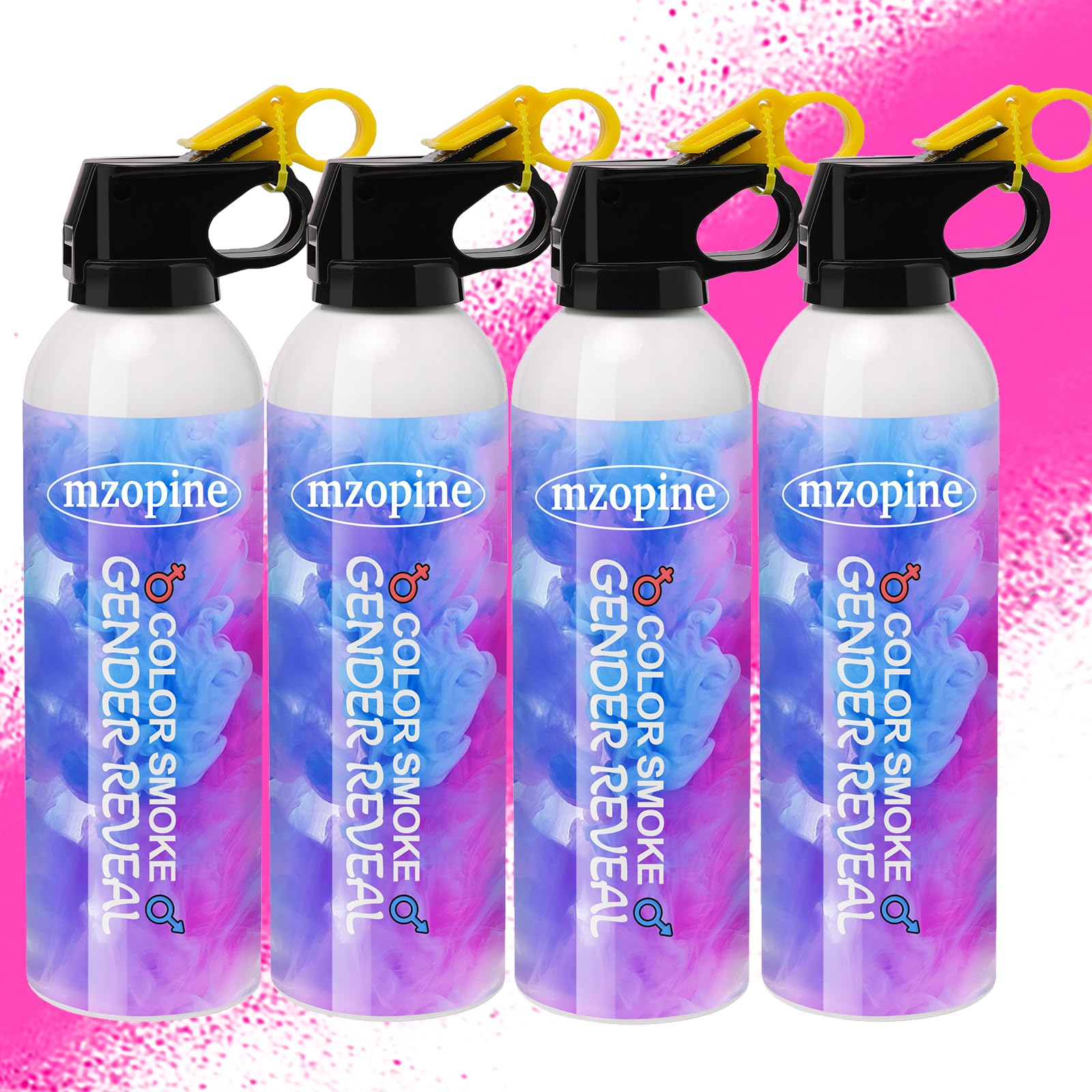 Gender Reveal Fire Extinguisher, Gender Reveal Color Smoke Powder Spray, 4 Pcs Pink Blaster Only for Baby Girl with Pink Smoke Suitable for Gender Reveal Party, 100% Biodegradable Party Supplies