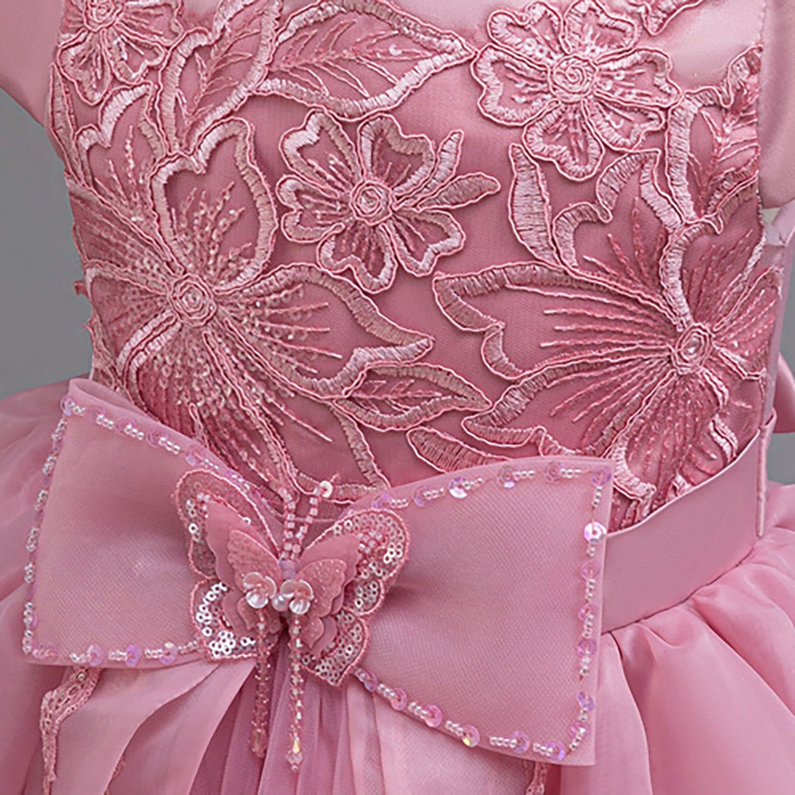 Generisch Vestido de fiesta para niña con lentejuelas y bordados, vestido de fiesta para niños
