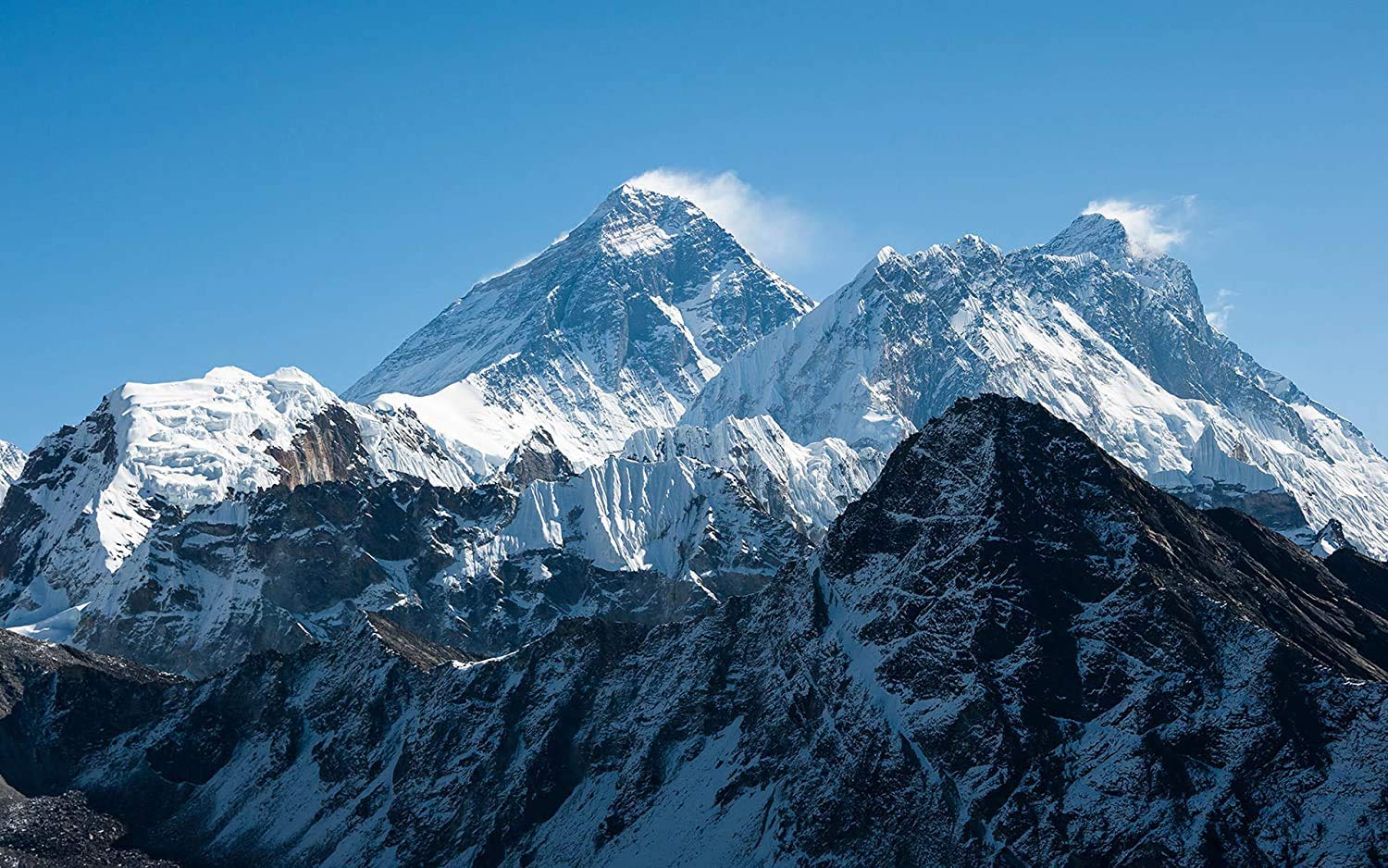 Samriddhi Mount Everest Nature Vinyl Poster Picture Vinyl Glossy Office Home Drawing Room Poster (12x18 Inch)