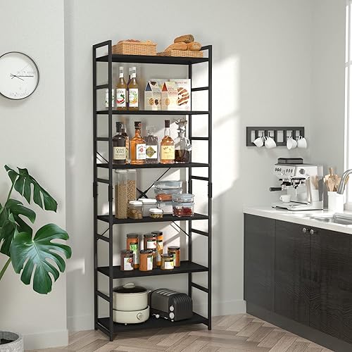 Miniatura 2 de NUMENN - Estantería de 6niveles, estantería alta para almacenamiento, estantería moderna para dormitorio, sala de estar y oficina en casa, color