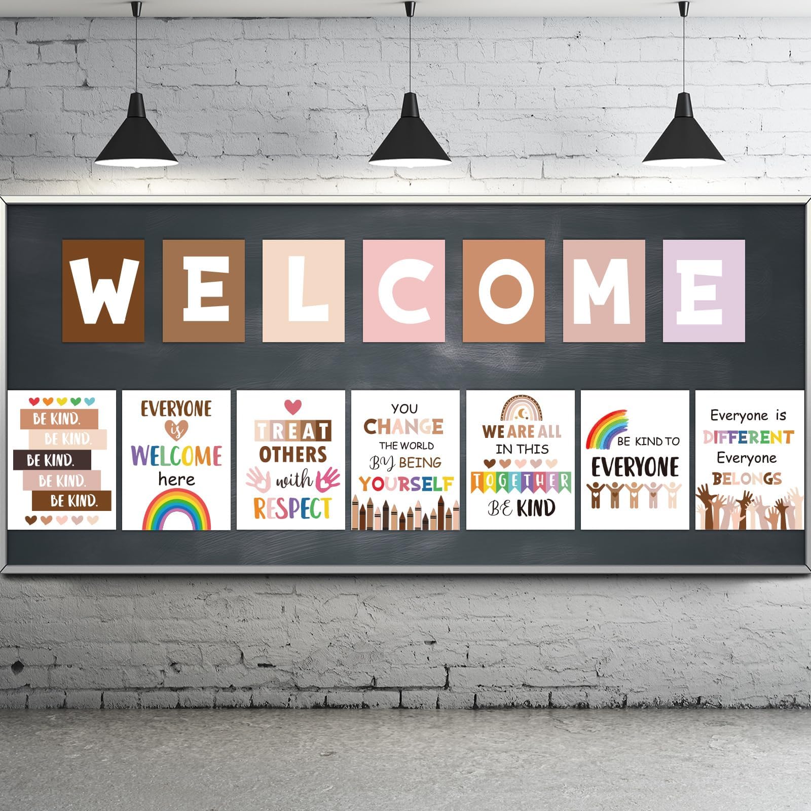 Boho Welcome Posters for Classroom Diversity Positvie Growth Mindset Classroom Decorations Motivational Boho Rainbow Bulletin Board Poster Wall Decor