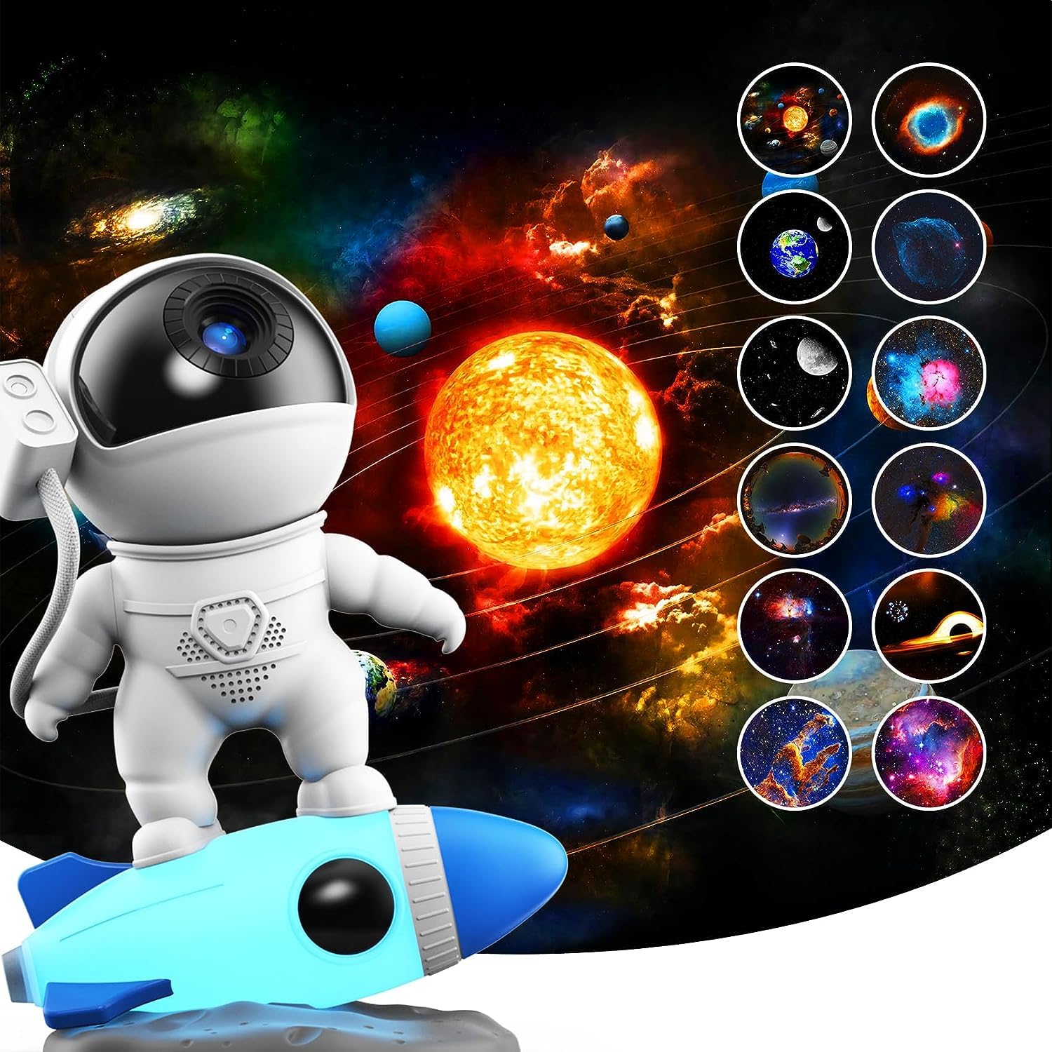 Sponsored Ad – Azonee Astronaut Star Space Projector Galaxy Night Light, Planetarium Light Projector, 4K Replaceable 13 HD Galaxy Discs, Timed Starry Nebula Ceiling Projection Lamp Bedroom Decor Aesthetics