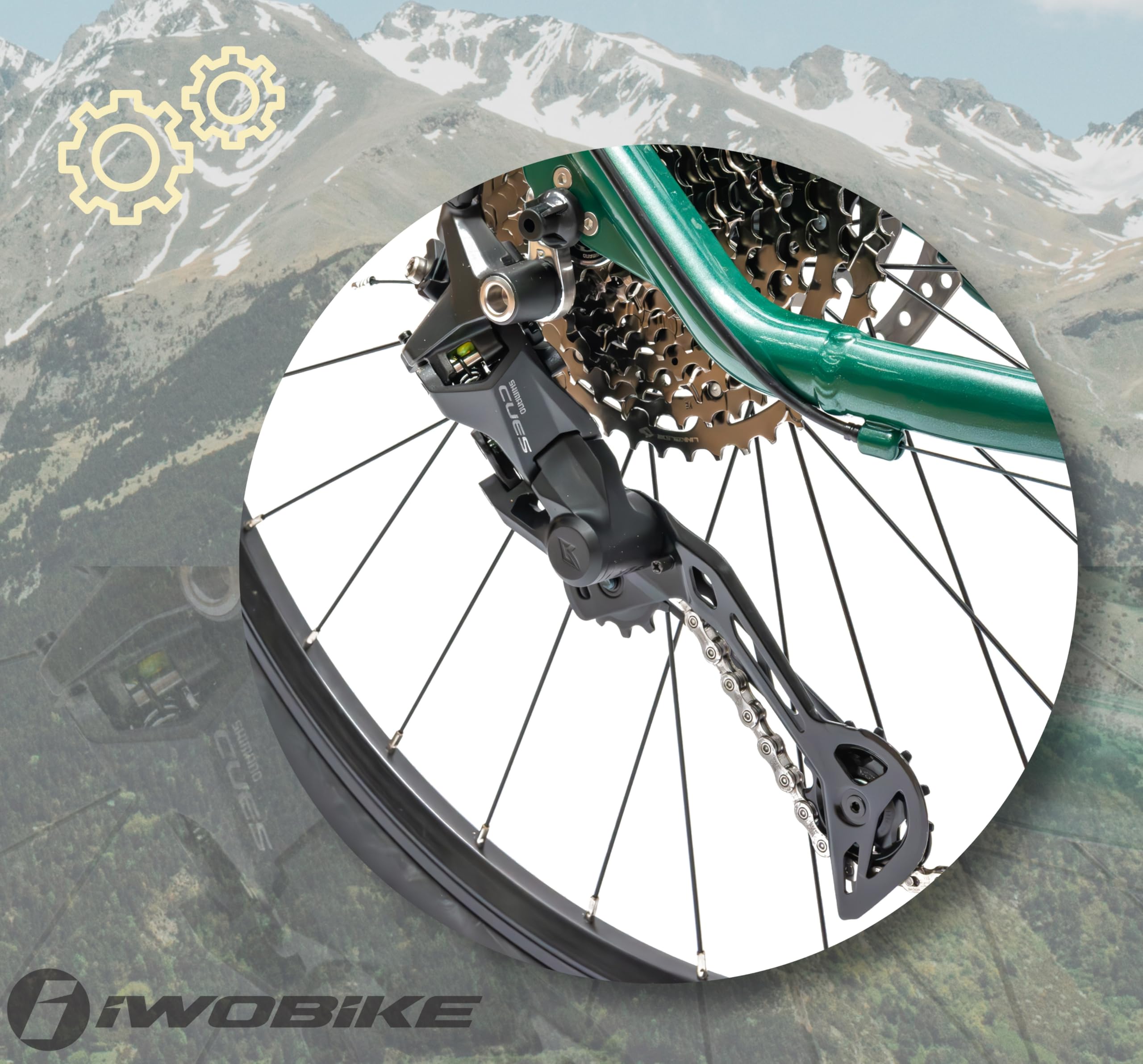 Rower Górski MTB, 29 Cali, Zielony Połysk z Żółtymi Akcentami | Rower Górski MTB, 29 Cali, Zielony Połysk z Żółtymi Akcentami, Męski, 11-Biegowy, Aluminiowa Rama 19", Amortyzacja SR amortyz