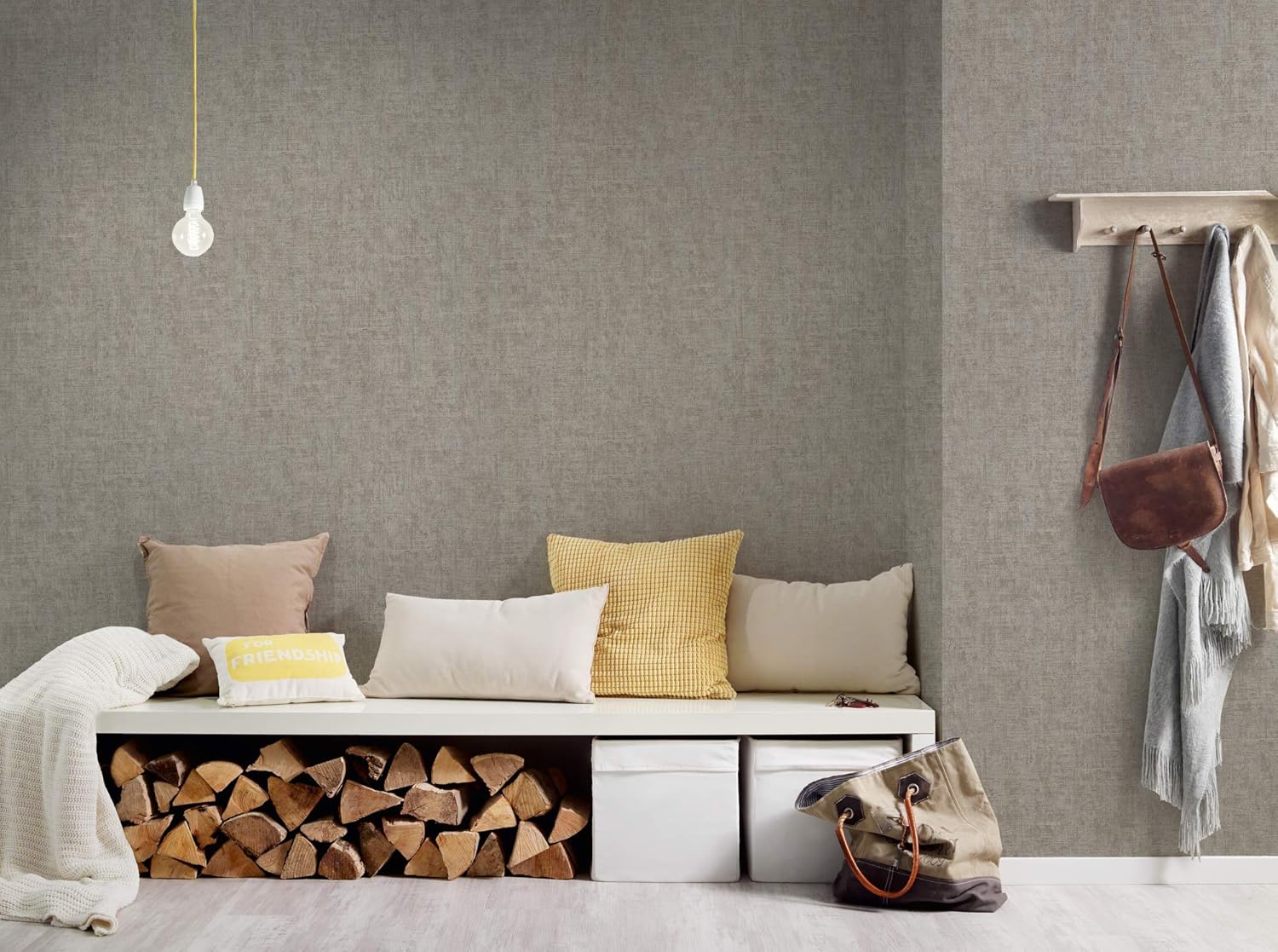 Advantage Yurimi Taupe Distressed Wallpaper