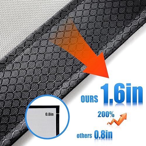 Miniatura 4 de CANLENE - Puerta mosquitera magnética de PET reforzada de alta calidad (poliéster recubierto de vinilo) más grande que la fibra de vidrio y