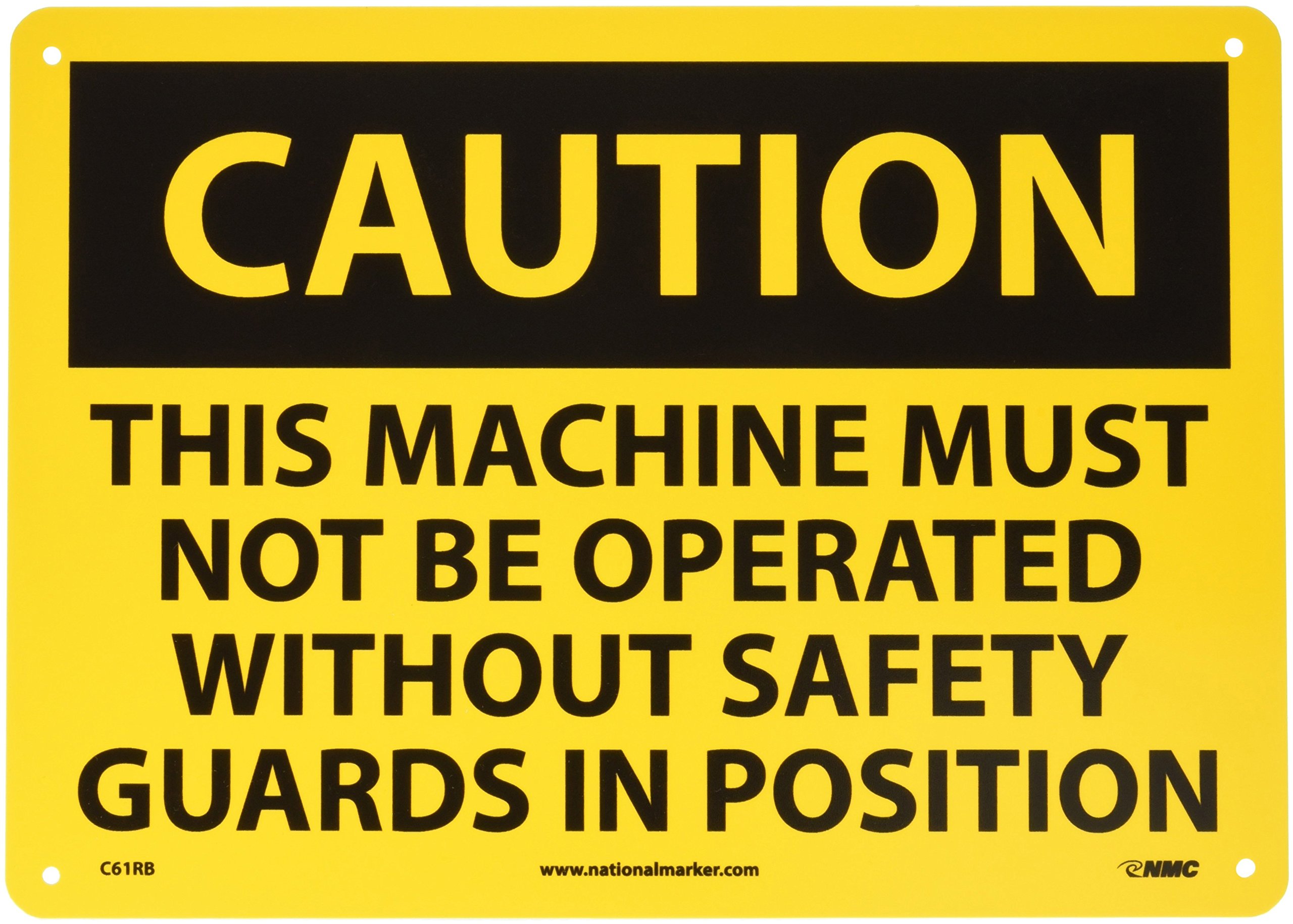 Panneau securite machine sans carter plastique rigide NMC C61RB pour eviter les accidents