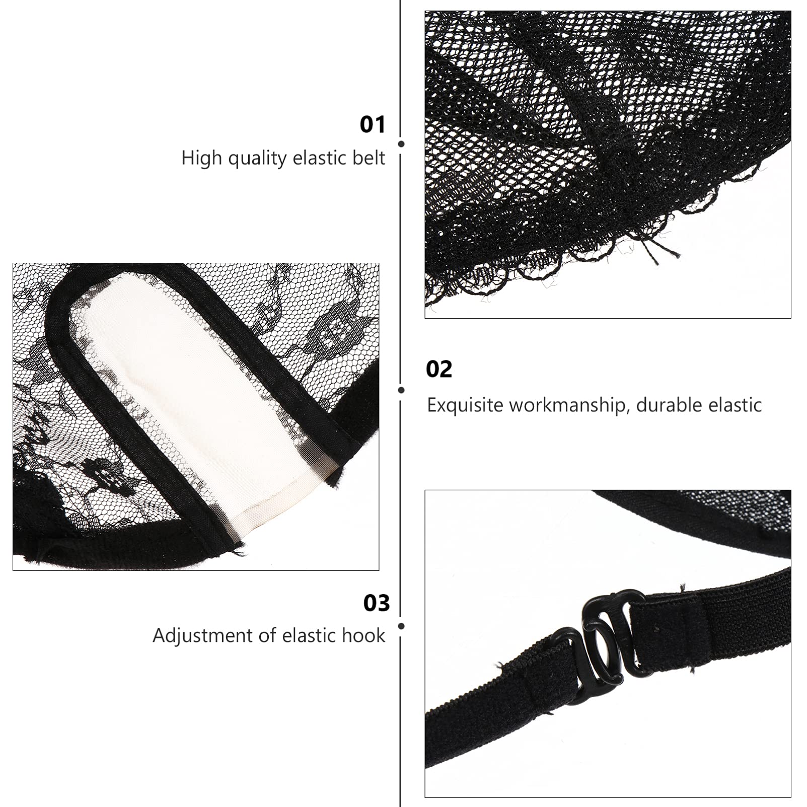 Mikinona 3Pcs Hair Care Net Cap Multi Functional Wig Mesh Accessories for Stylish Outfits Durable Stretchable Design for Daily Use and Versatile Occasions