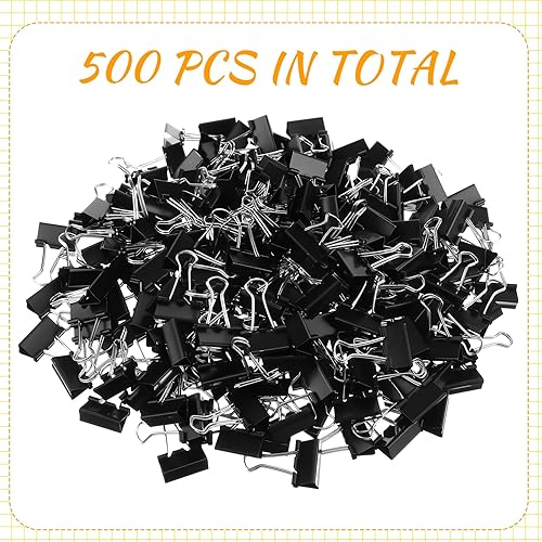 Miniatura 7 de Jetec 500 clips negros de 1 pulgada, abrazaderas de papel medianas a granel, clips de papel de metal para profesores, estudiantes, aula, negocios,