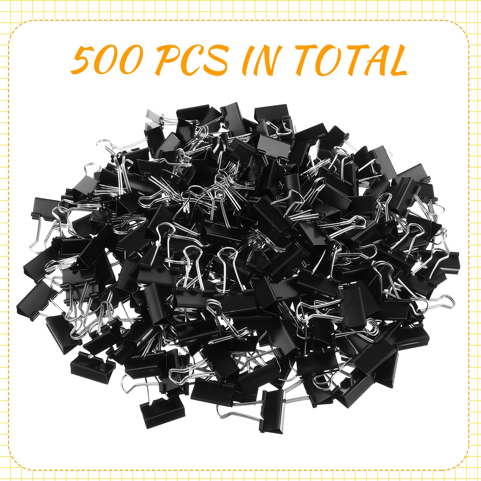Jetec 500 Stück 2,5 cm schwarze Binderklammern, mittlere Büroklammern, Metall-Büroklammern für Lehrer, Studenten, Klassenzimmer, Büro, Schule, Bürobedarf