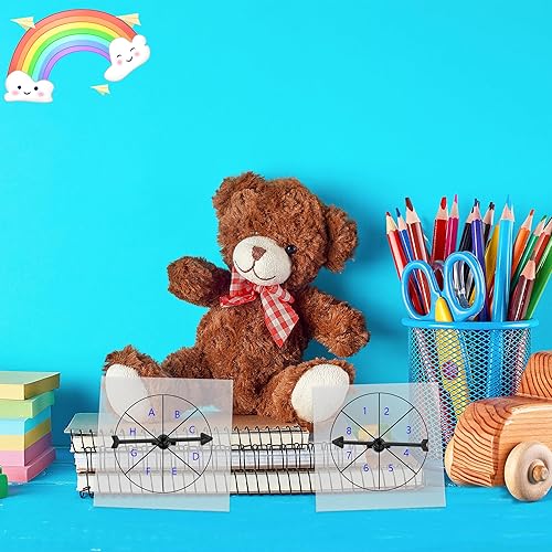 Miniatura 7 de Sonarun Paquete de 40 hilanderos transparentes de borrado en seco con flechas giratorias, giratorios transparentes para escuela, aula, herramientas