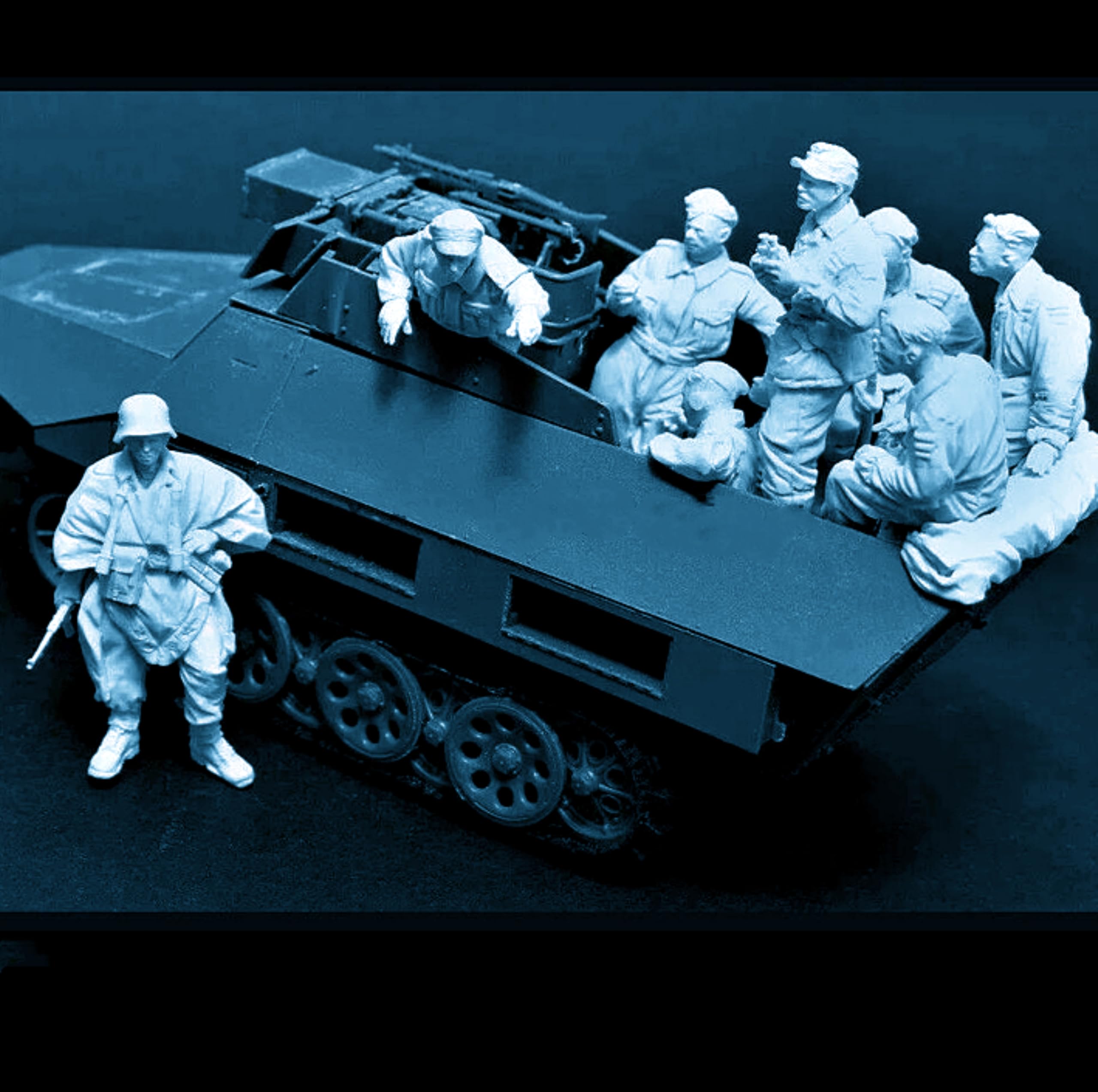 TRUEGRIS 1/35 WWII German Tank Soldier Resin Model Kit Unpainted and Unassembled (8 people, no tank) //k3w8J4