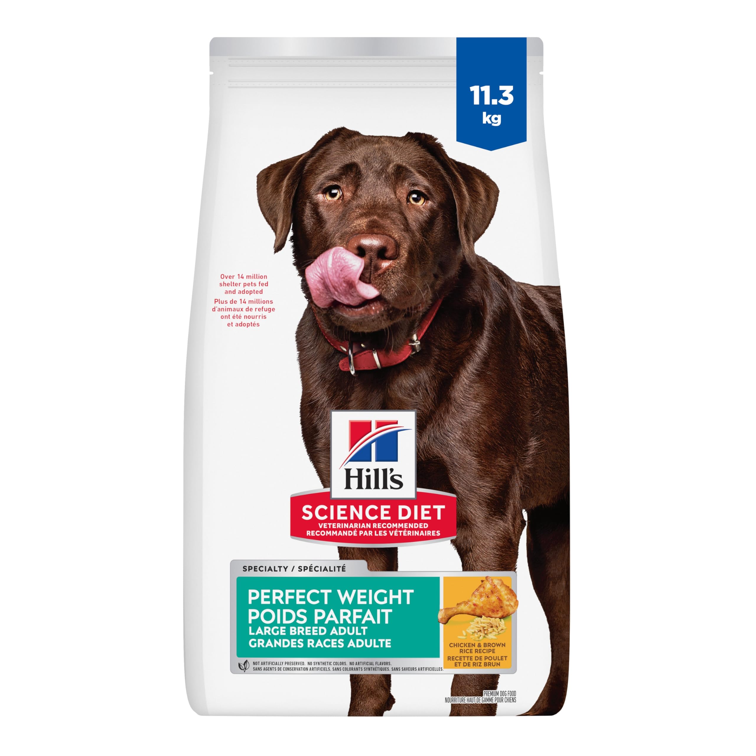 Hill's Science Diet Adult Perfect Weight Large Breed Dry Dog Food, Chicken Recipe 11.34 kg Bag image 1