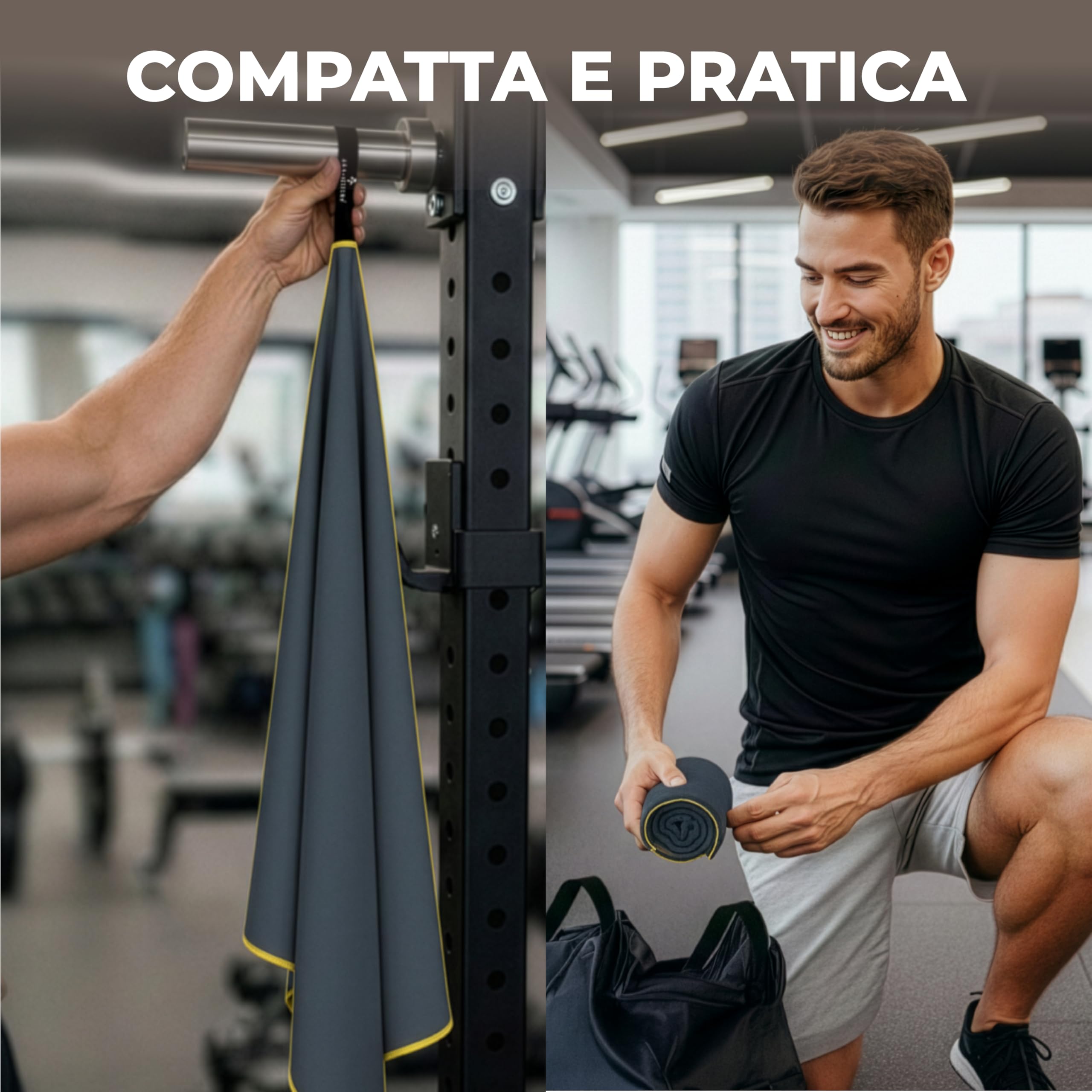 Zenacross Asciugamano Microfibra Set da 5, 40x77 cm - Telo Palestra Asciugatura Rapida e Assorbente - Gym Towel per Palestra - Grigio
