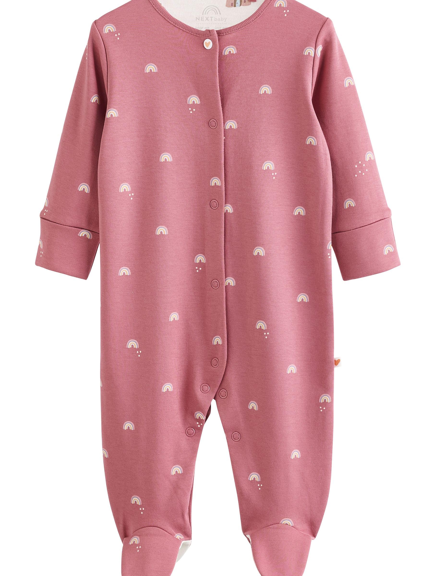 NEXT Bambina Confezione da 5 Tutine per Neonati in 100% Cotone con Piedini