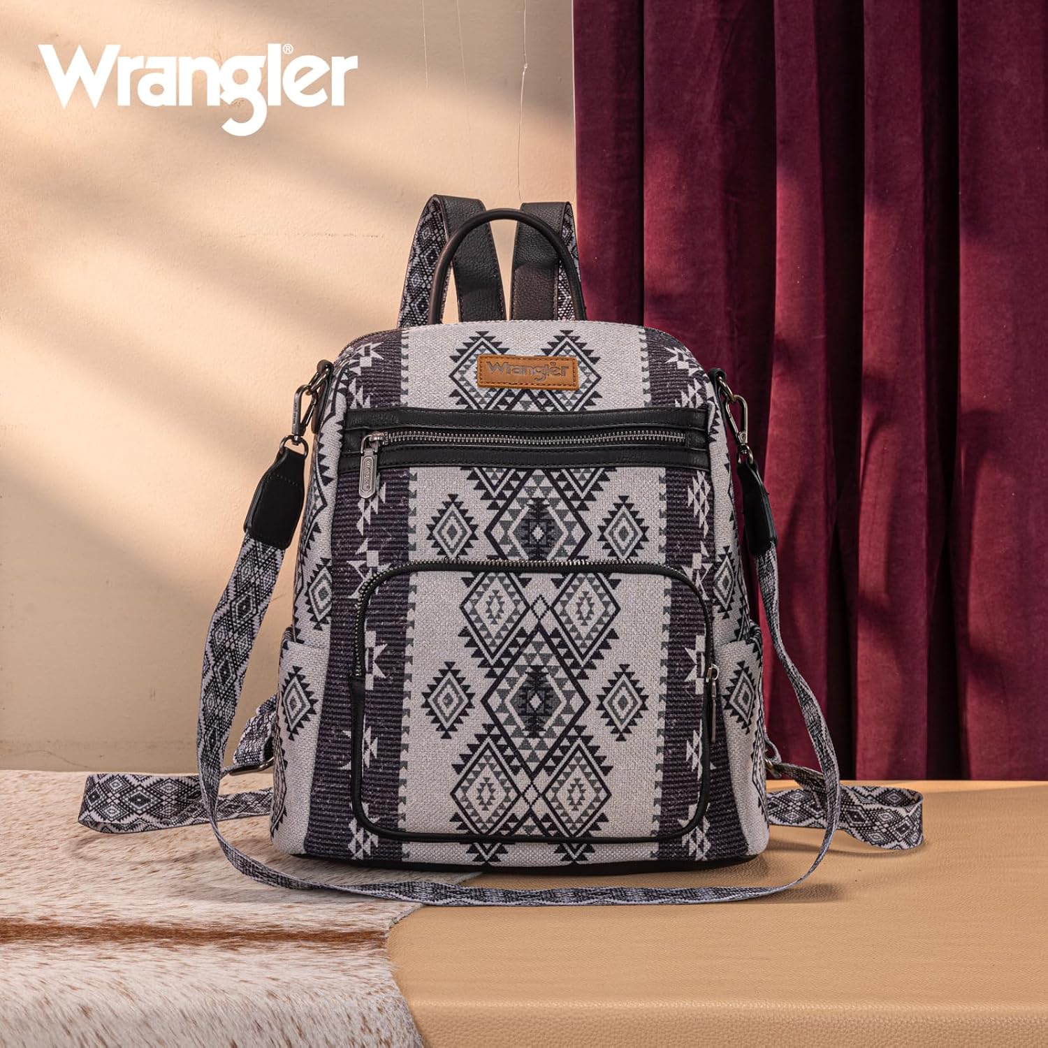 Montana West Wrangler Convertible Backpack Purse for Women Western Aztec Backpack Travel Bags WG213-9110BK - Image 6