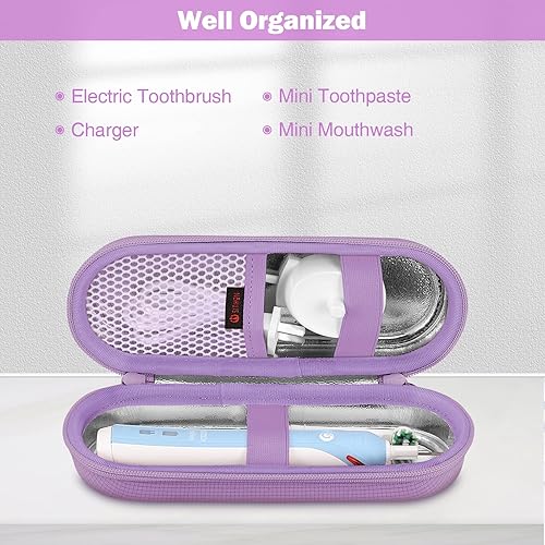 Miniatura 3 de SITHON Funda de viaje rígida para Oral-BOral-B Pro SmartseriesPhilips Sonicare cepillo de dientes eléctrico protector limpio, funda protectora a