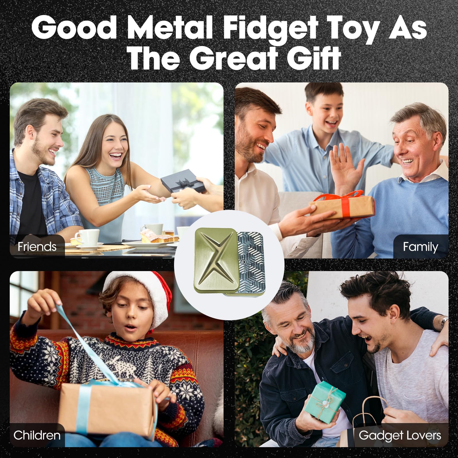 Bufccy Lightning Infinite Fidget Slider Metal Magnetic Haptic Fidget Toys for Adults Anxiety/ADHD/Stress Relief (Glod) - Image 4