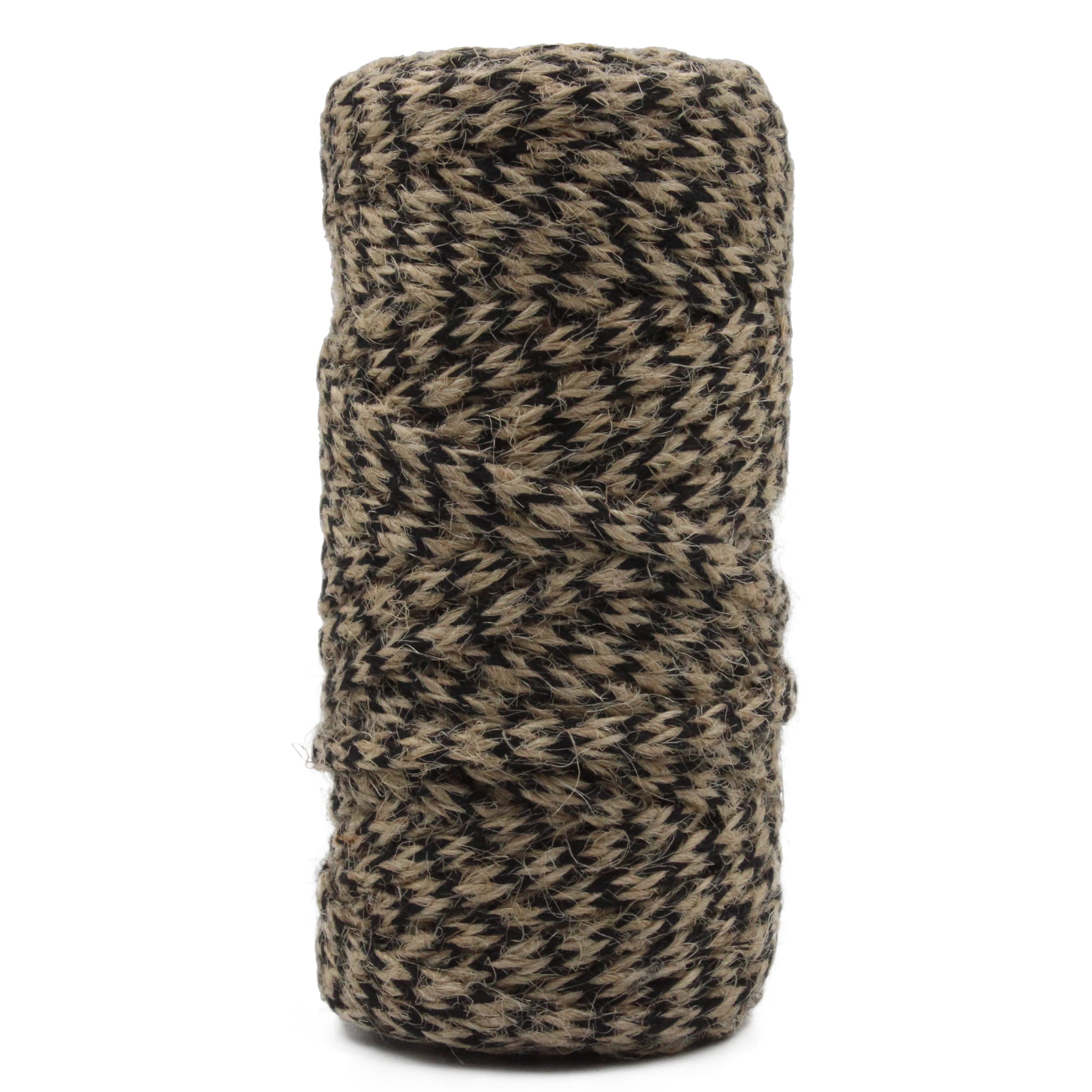 Bobbiny Natural Round Braided Jute Twine Rope - Linen Rustic String Cord for DIY, Party, Wedding, Gift Wrapping and Other Projects | Black Mix | 4mm, 20 Meters — Amazon image 3