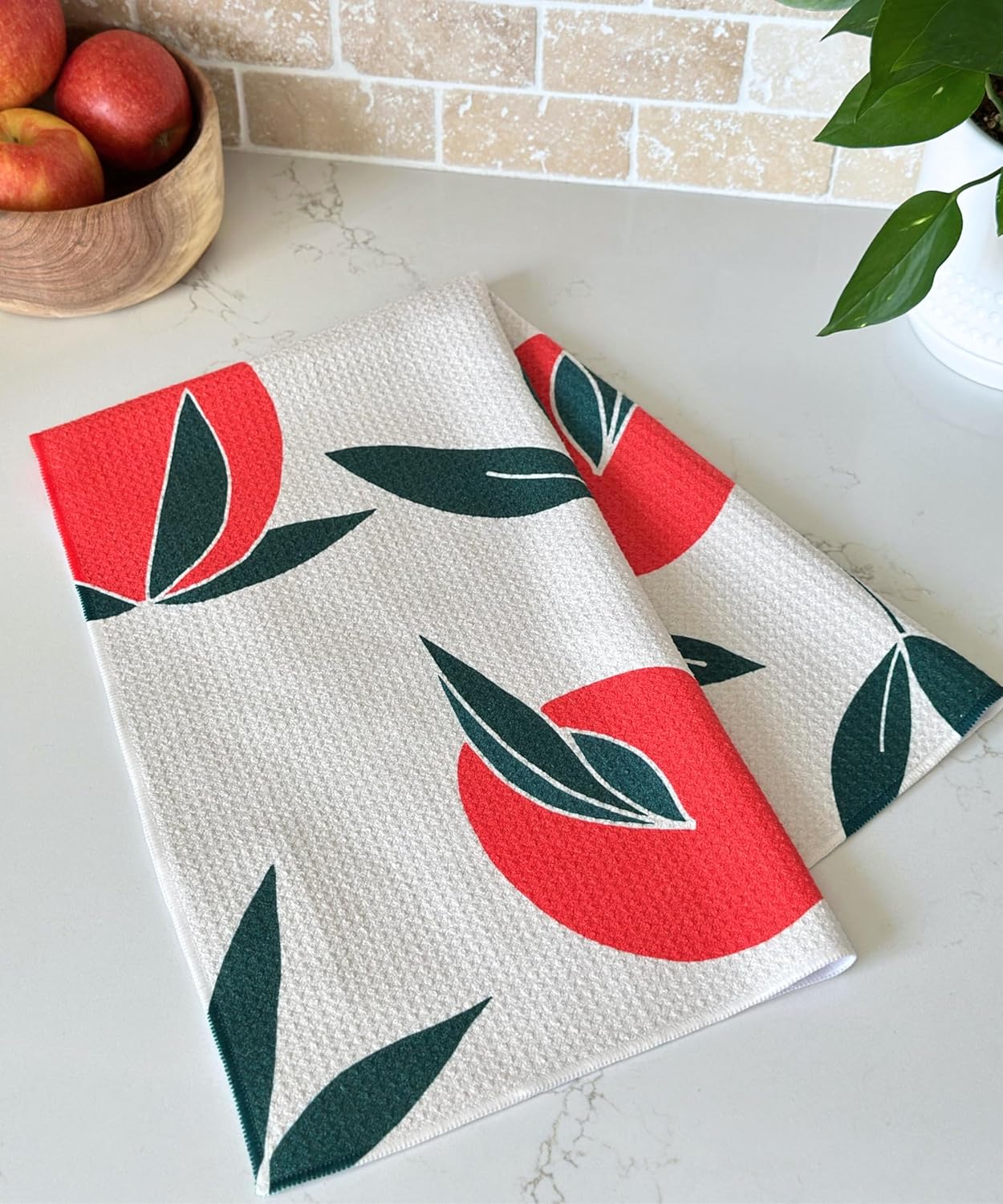 HONED Kitchen Dish Towel | Set of 2 | Lightweight Absorbent Dish Cloth for Kitchen Drying | Premium 100% Microfiber | Decorative Tea Towels | Soft & Quick Dry | Large 18" x 30"