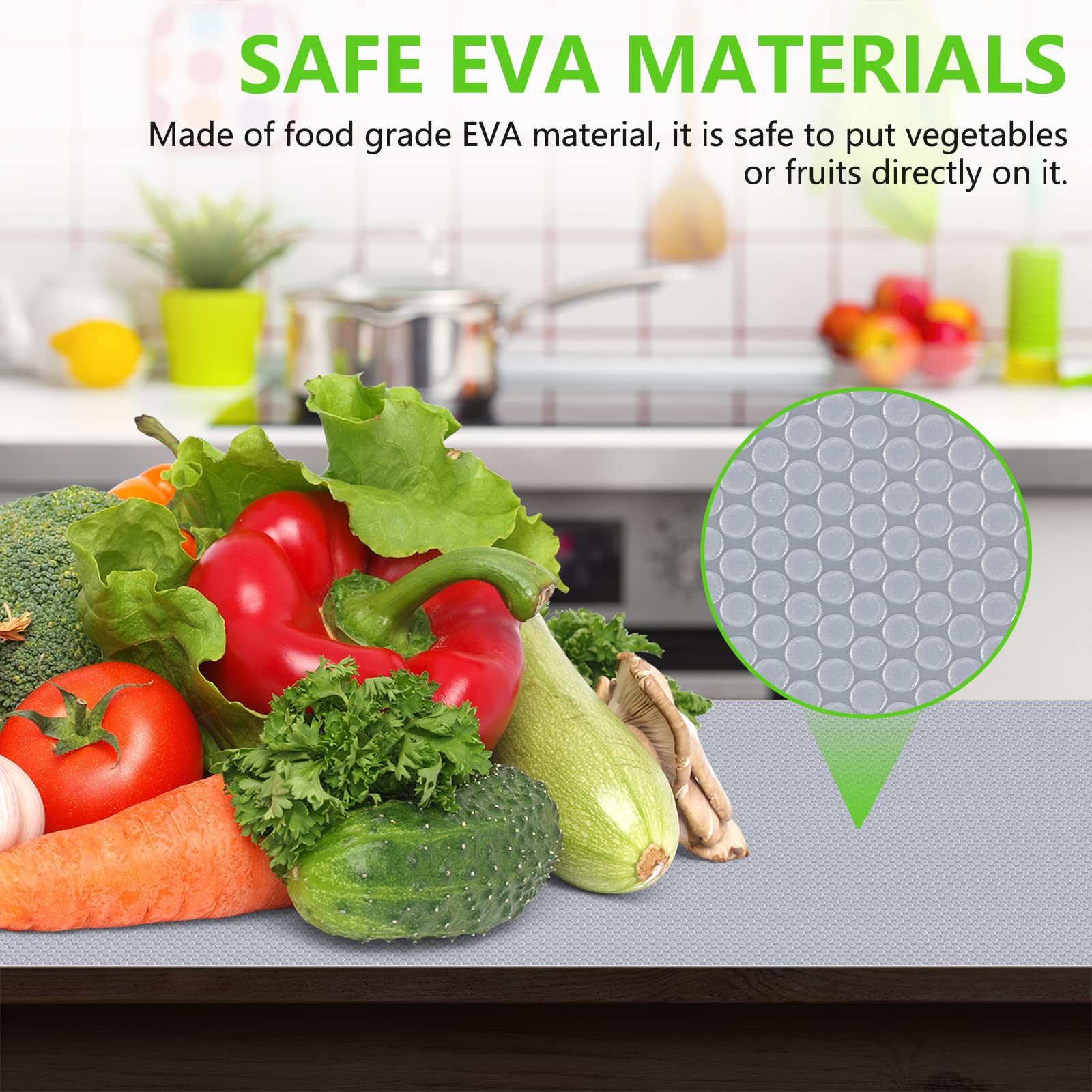 StaHom Fodera Per Armadio E Frigorifero In EVA, Impermeabile E Anti-olio, 60x170 Cm, Rivestimento Non Adesivo Per Scaffali E Cassetti - 5