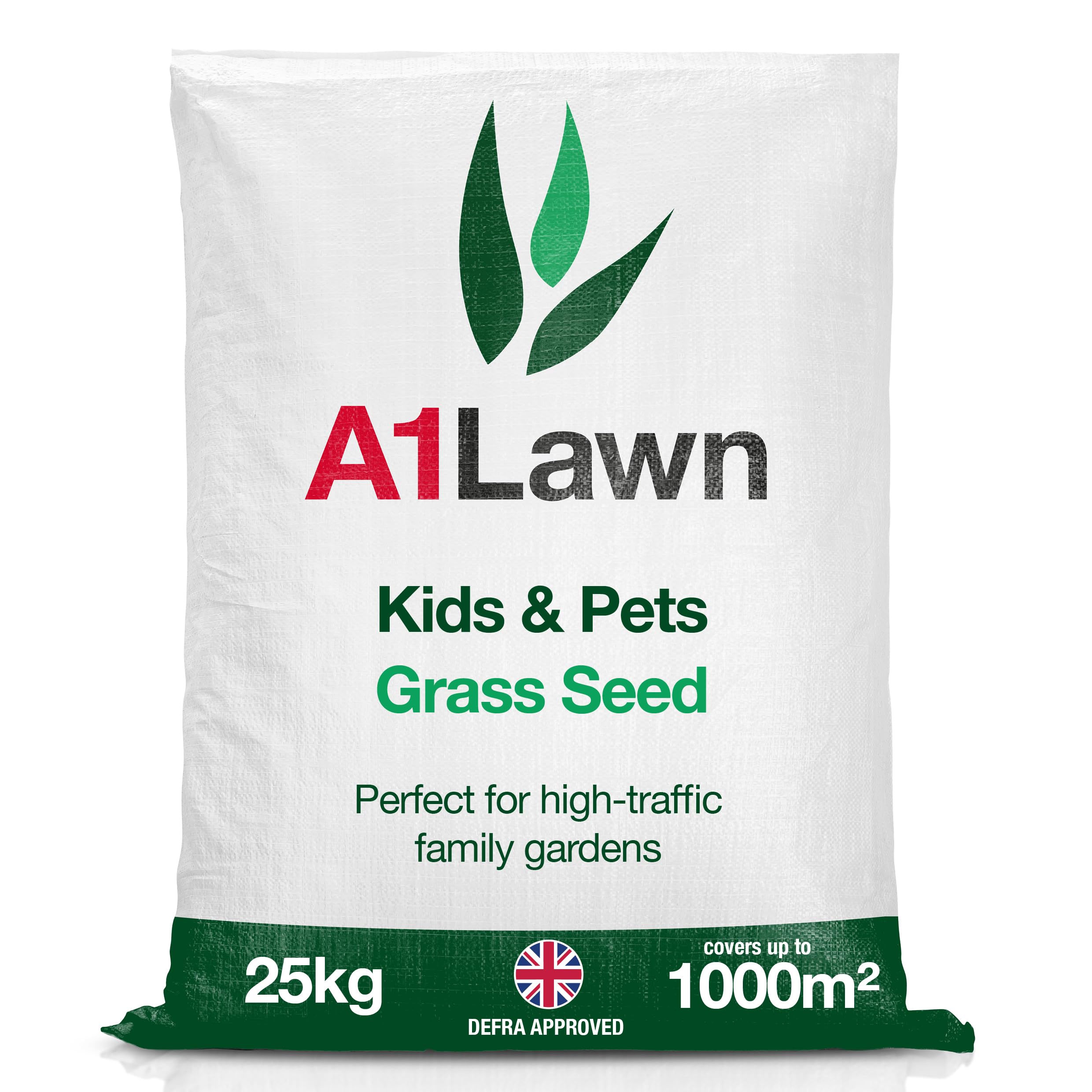 A1 Lawn Kids and Pets Grass Seed, Hard Wearing, Overseeding & New Lawns