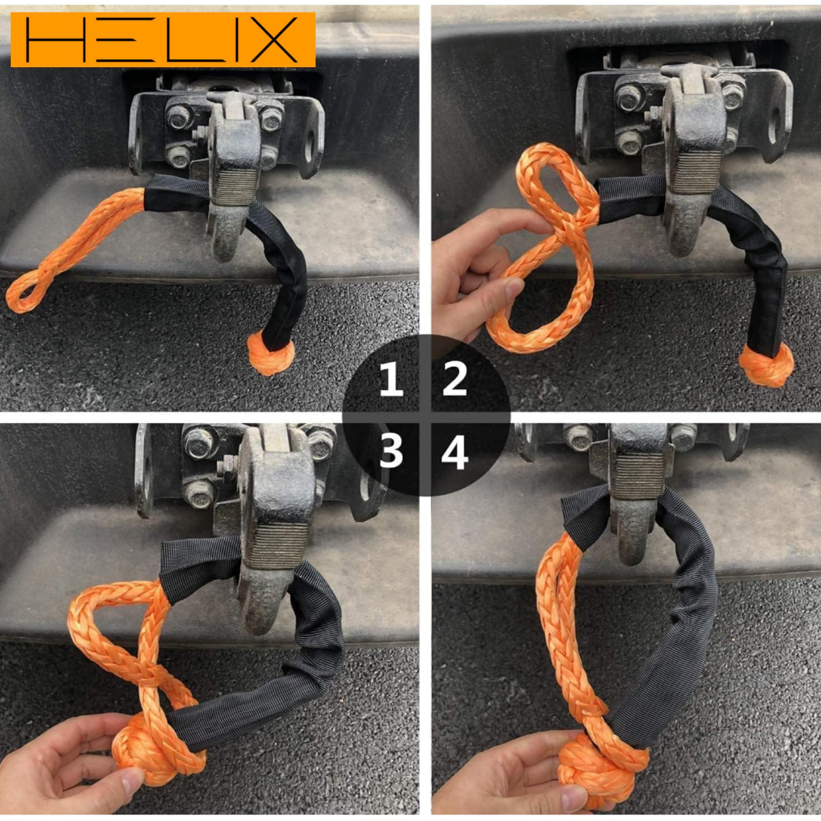 Amazon | HELIX ソフトシャックル ロープシャックル 牽引ロープ