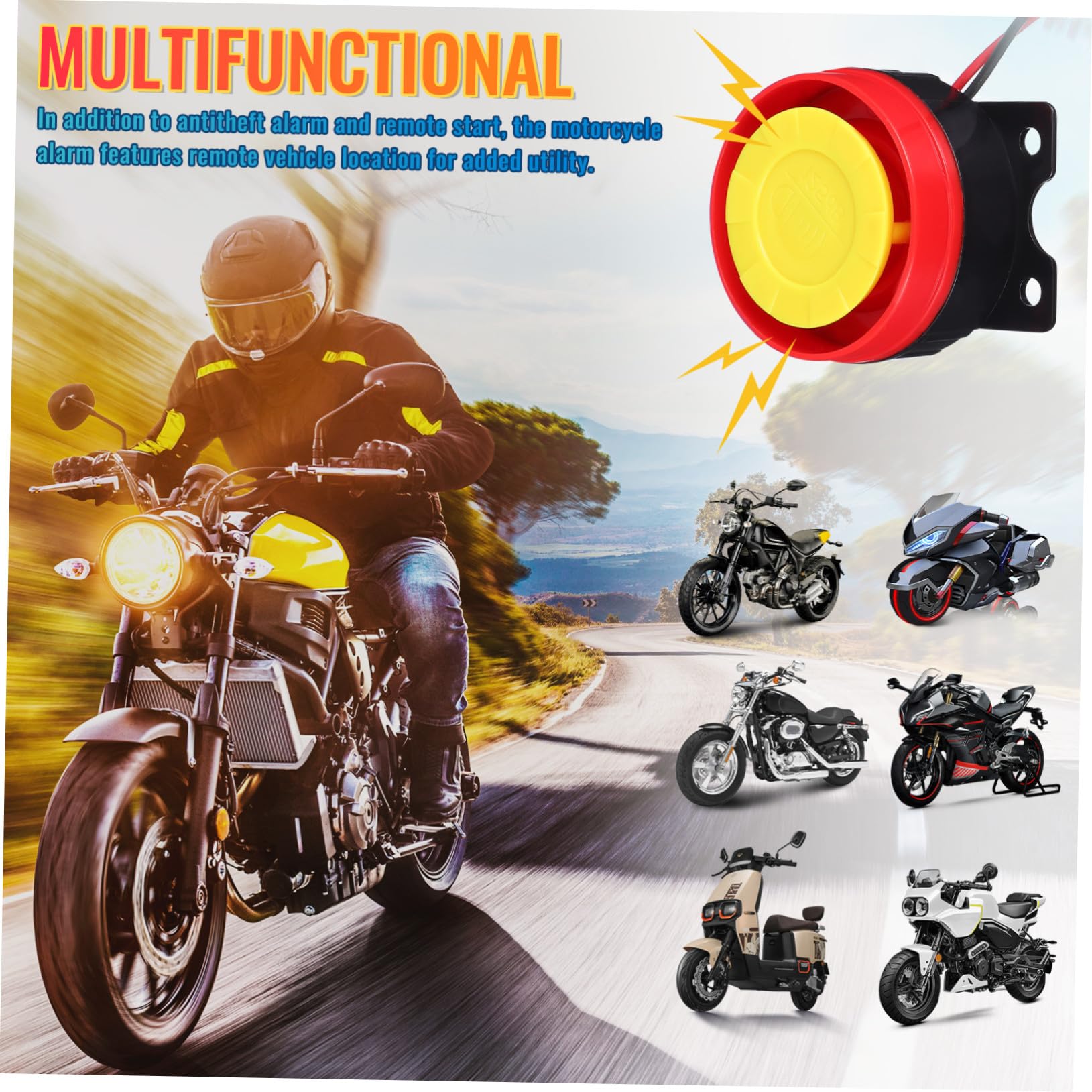 Ciieeo Allarme Antifurto Moto con Avvio Remoto Dispositivo di Sicurezza per Scooter e Motociclette Localizzatore Veicolo e Telecomando Facile da Usare