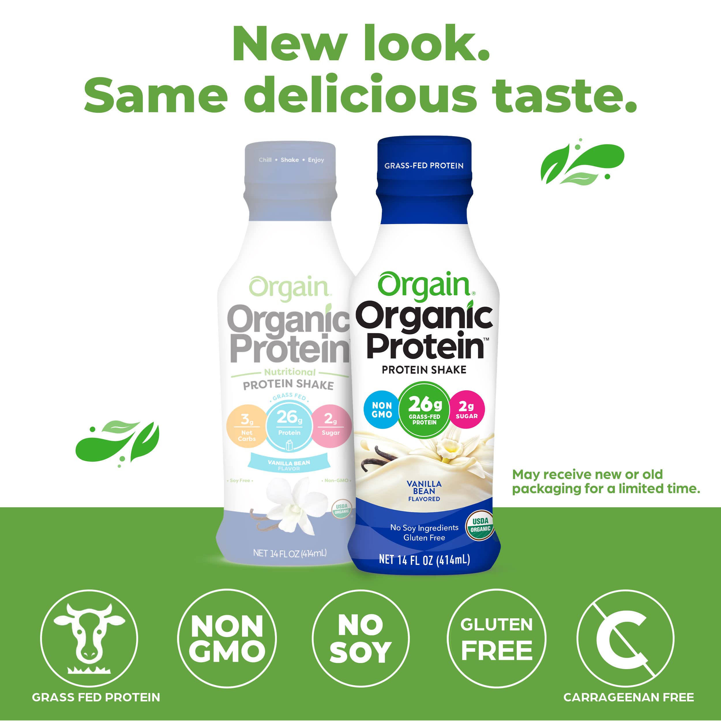 Orgain Organic 26g Grass Fed Whey Protein Shake, Vanilla Bean Meal