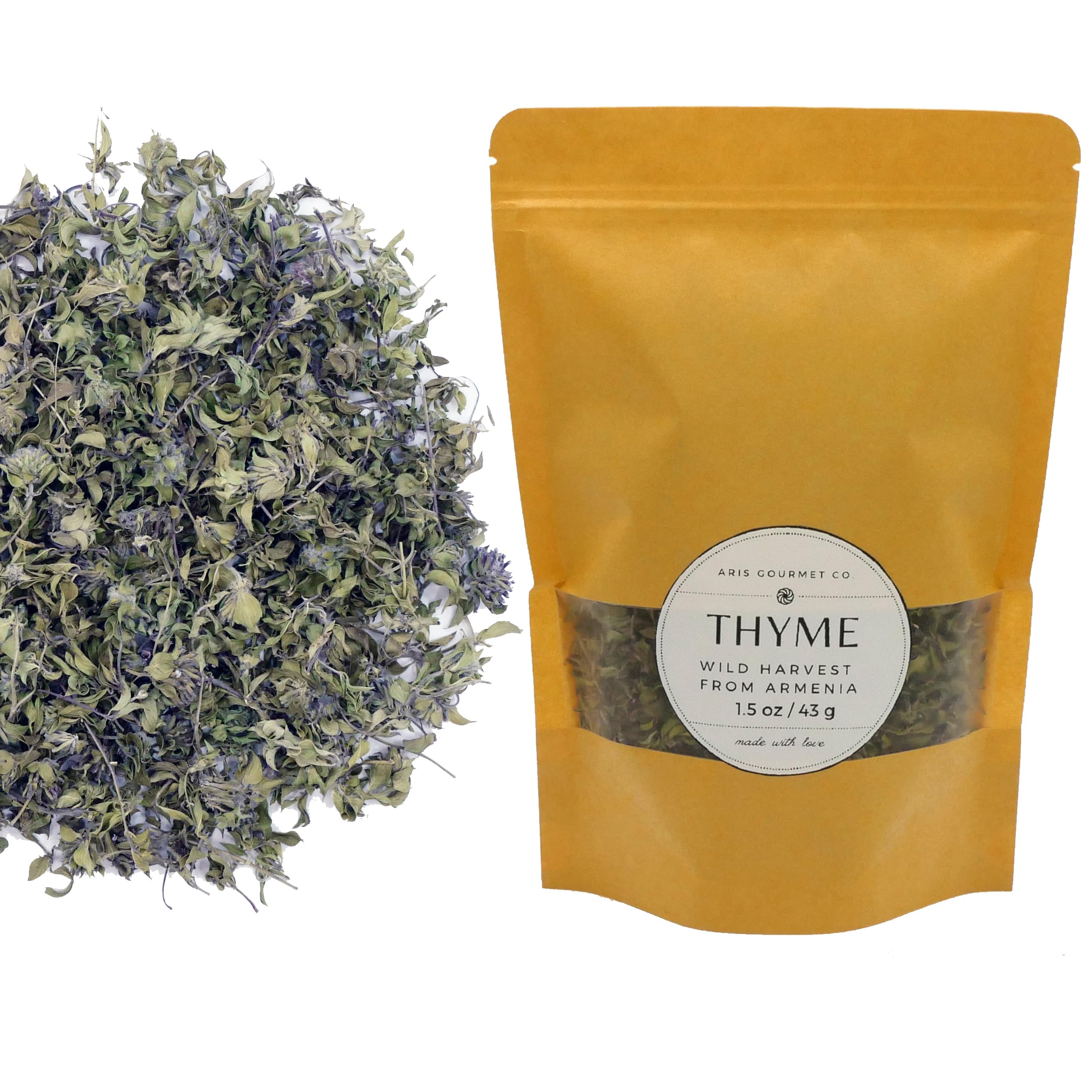 GenericThyme Tea Wild Mountain Harvest from Armenia 1.5 oz = 43 grams Herbal Tea Premium Quality Loose Tea Antistress