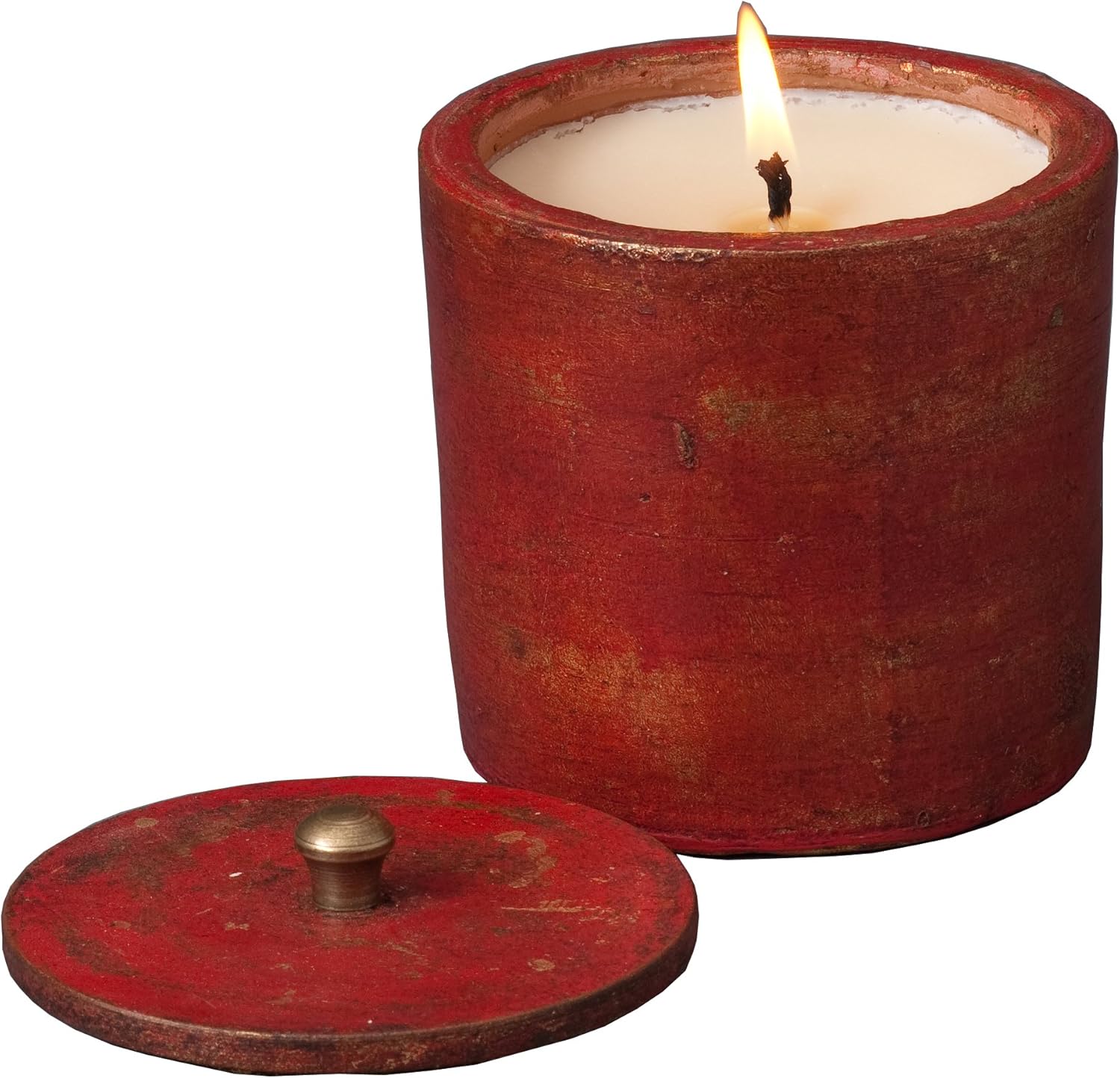 Himalayan Trading Post Red Terracotta Pot Soy Candle, Red