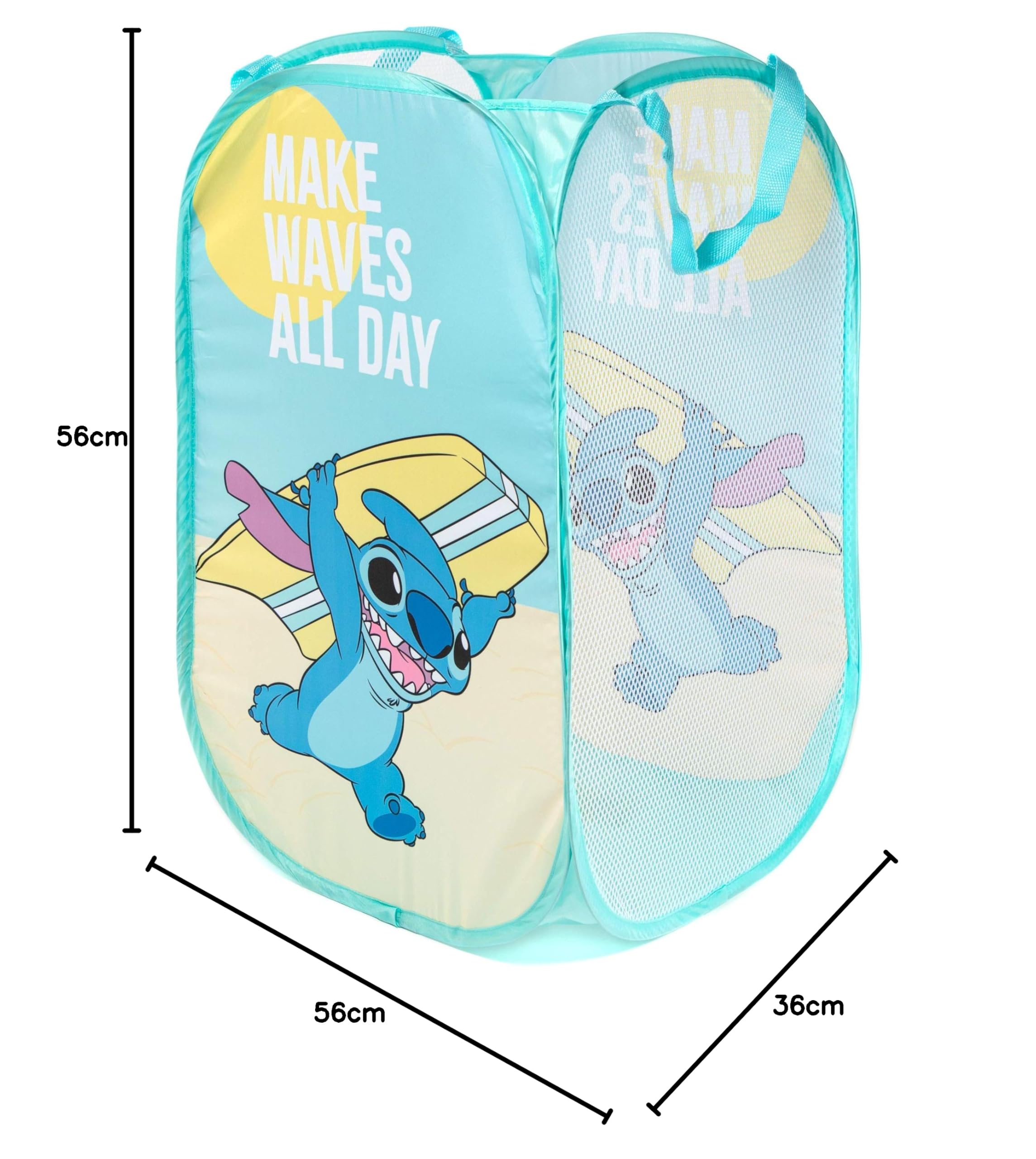 Jay Franco Disney Lilo and Stitch - Cesta desplegable para ropa o juguetes (80 L)