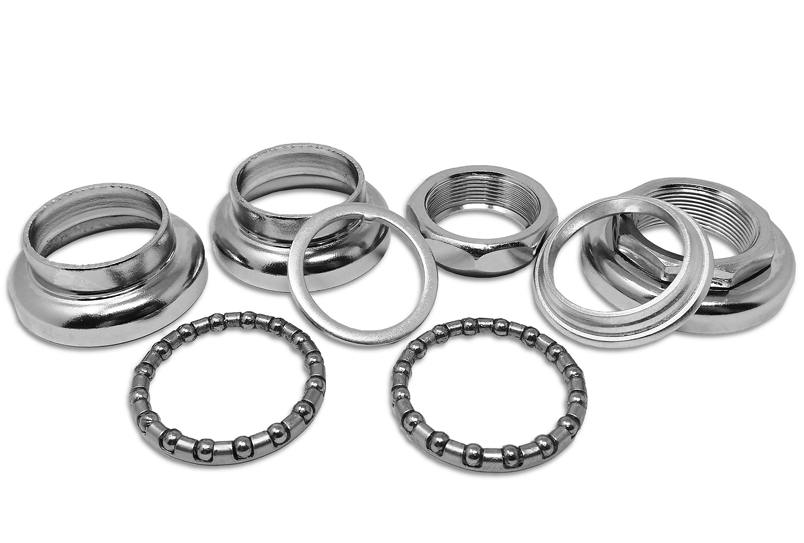 IBK Serie Sterzo Cromata 1'' (2,5cm) a Filetto Standard Cuscinetti per Biciclette - per Bici Pieghevole, Mountain Bike, Epoca