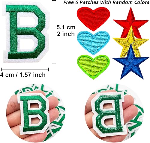 Miniatura 10 de Parches para planchar con letras y números para ropa, parches bordados de 2 pulgadas con letras del alfabeto de la A a la Z y apliques de 0-9 para