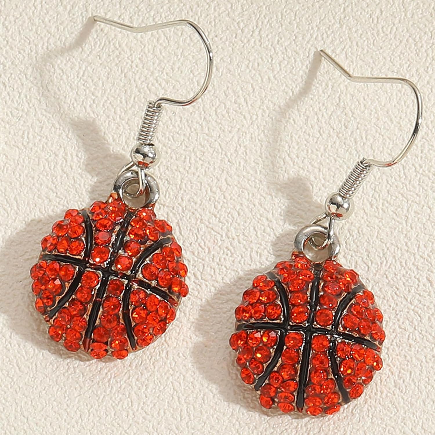 Glitter Rhinestone Basketball Baseball Soccer Rugby Sport Stud Drop Dangle Earrings Classic Sport Fans Lover Shiny Creative Crystal Earrings Jewelry for Women - Image 3