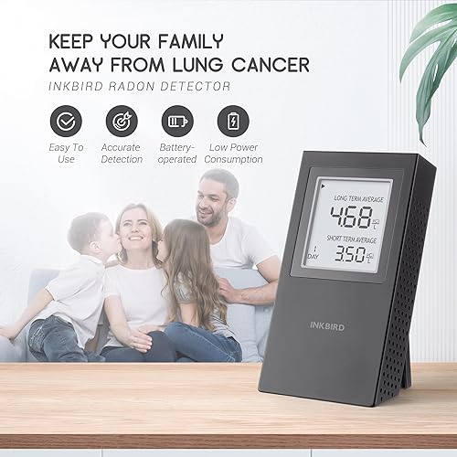 Miniatura 2 de INKBIRD Medidor de radón portátil, detector de radón doméstico, funciona con pilas, versión estadounidense-PciL