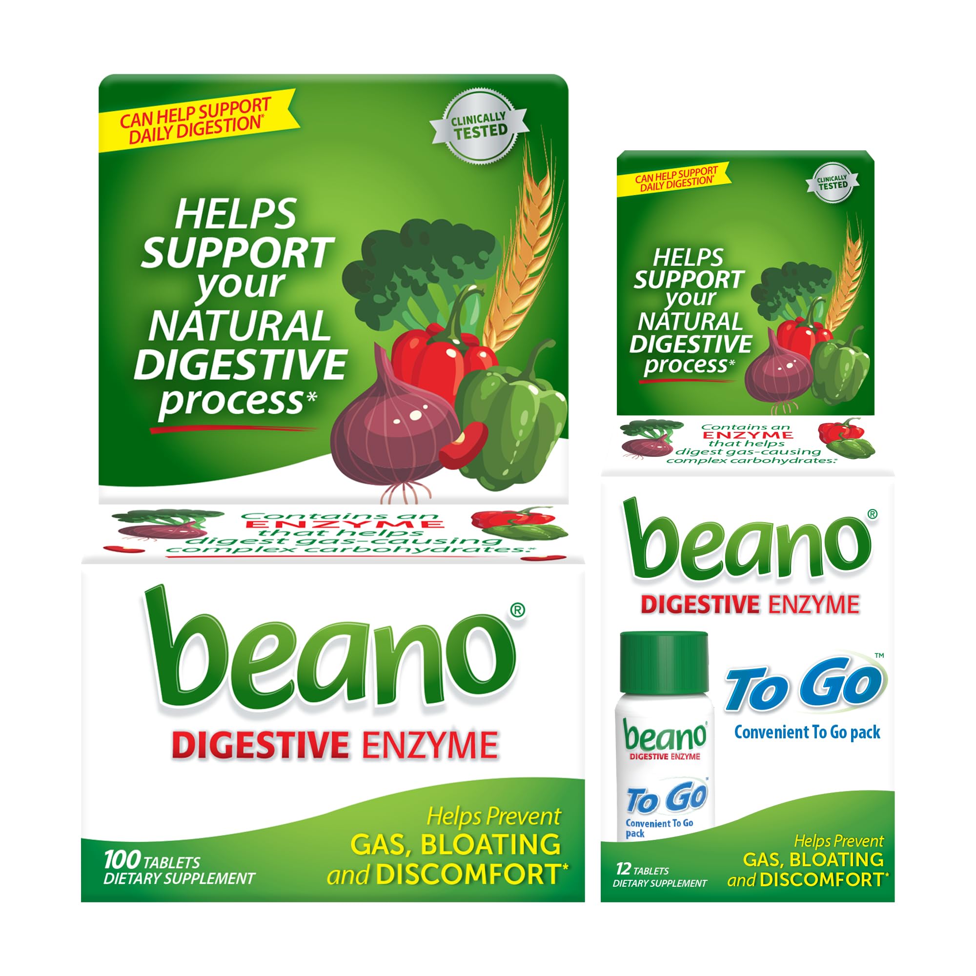 Extra Strength 100ct & beano to Go Pocket Pack 12ct