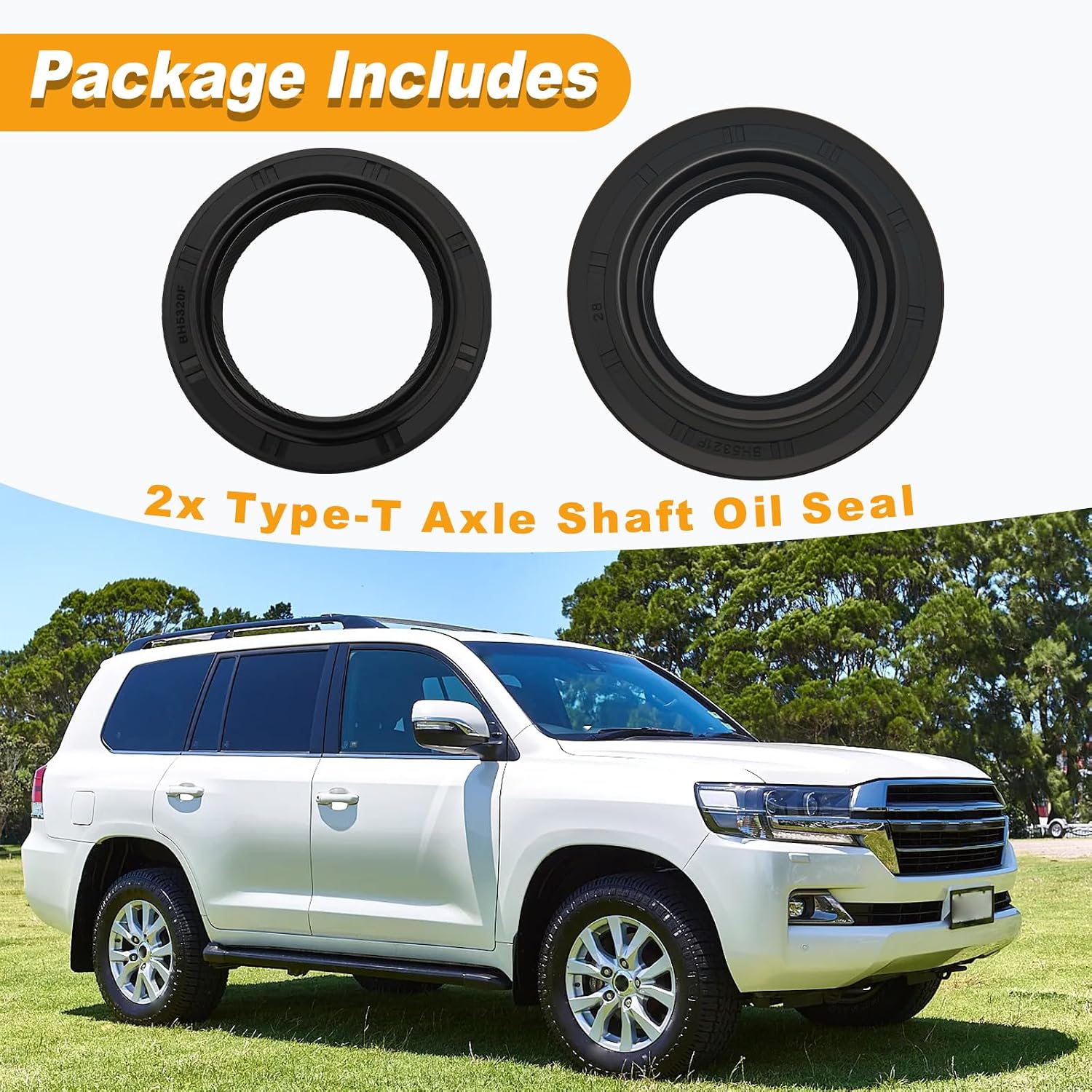 2Pcs Differential Carrier Front Seal Front CV Axle Drive Shaft Oil Seal Set Drive Axle Shaft Seal Compatible with Toyota 4runner Tundra Lexus Gx460 Lx470 Replace# 90311-47027 90311-47013
