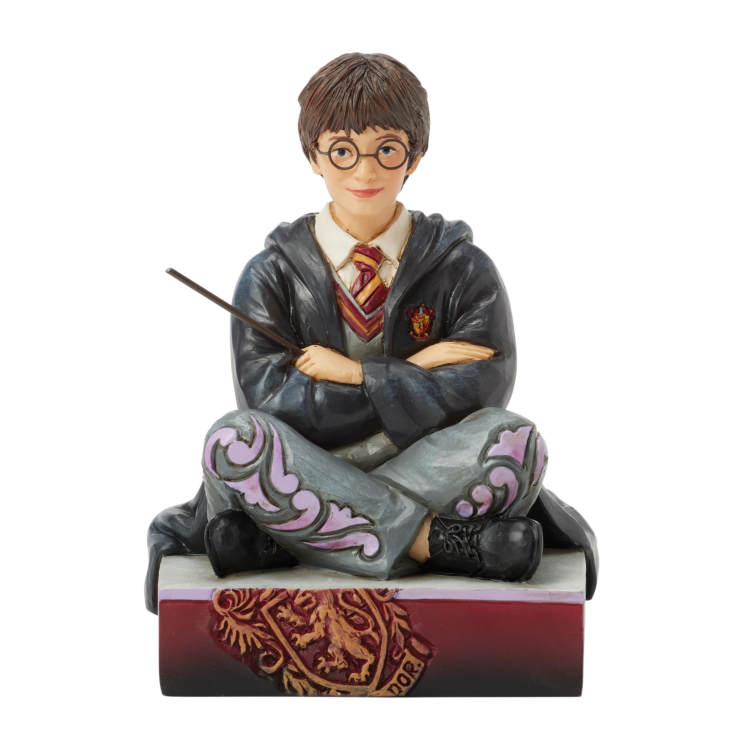 Enesco Harry Potter by Jim Shore The Chosen One Sitting with Wand Figurine, 4.13 Inch, Multicolor
