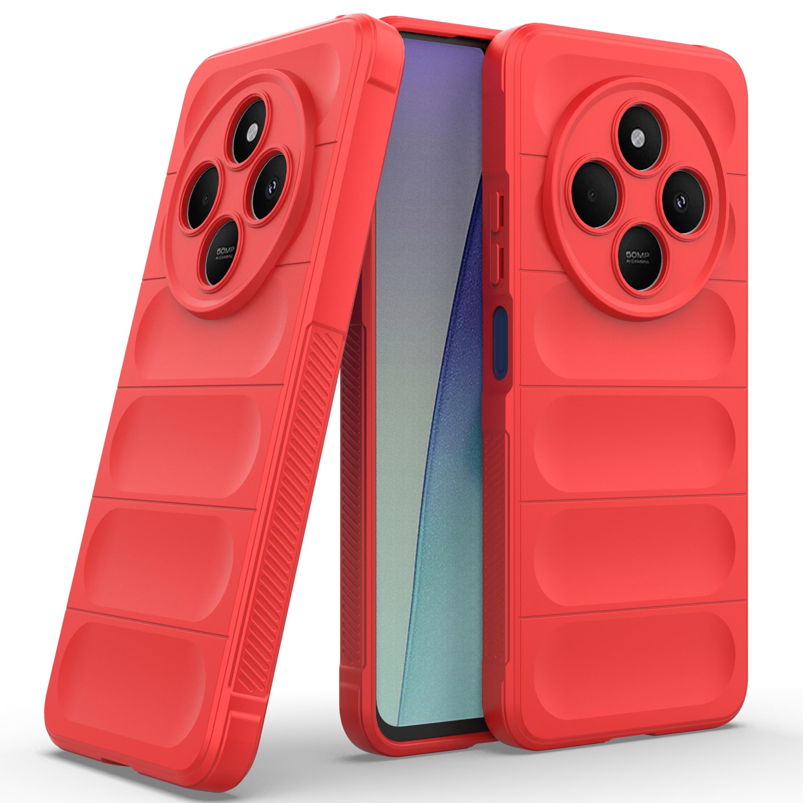 Zapcase Back Case Cover for Poco C75 | Compatible for Poco C75 Back Cover | Liquid Silicon Magic Case with Camera Protection | Red