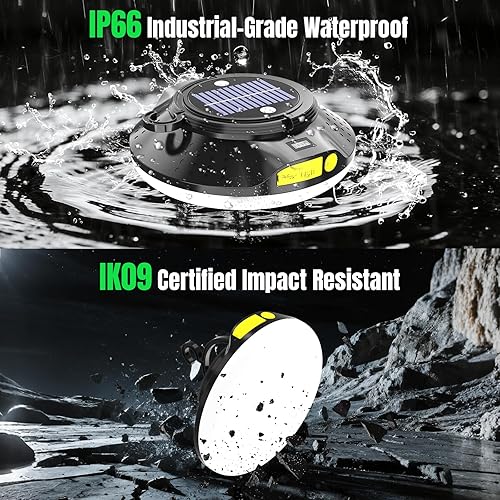 Miniatura 6 de Linterna LED solar portátil de 16000 mAh, 26000 lm, luz recargable de 150 W con imán, linterna, luces impermeables IPX66 para tienda de campaña,