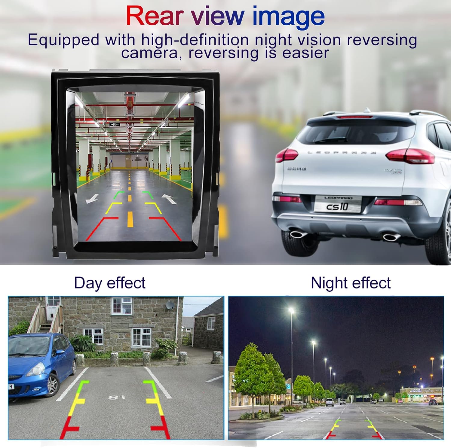 Rear View Image with Day and Night Effect Comparison