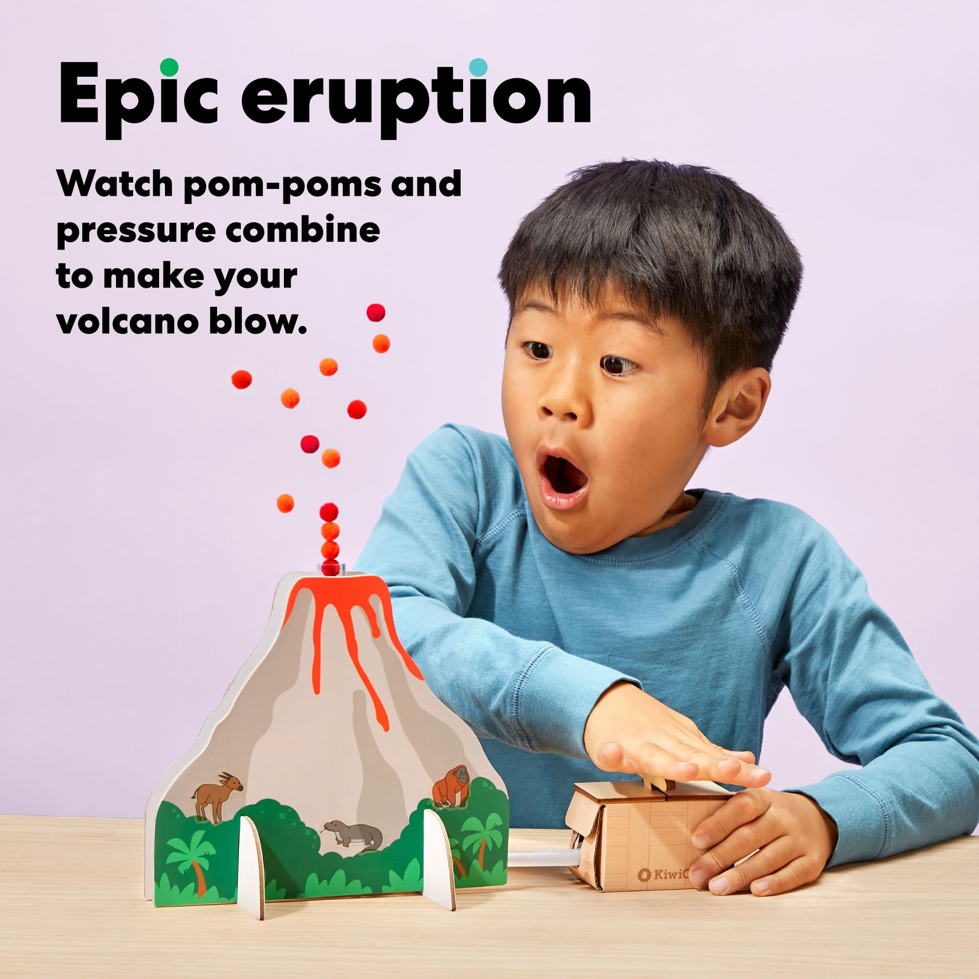 Volcano Science Kit para niños de 5 a 8 años – Kit de ciencia STEM y juguete educativo con exploración de rocas y minerales, geodas reales, lente de aumento, vitrina y experimento de erupción 3